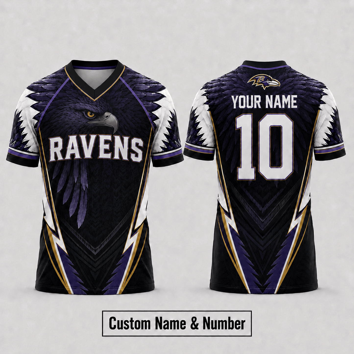BAL x NFL Premium Custom Name And Number Jersey For Fierce Football Fans