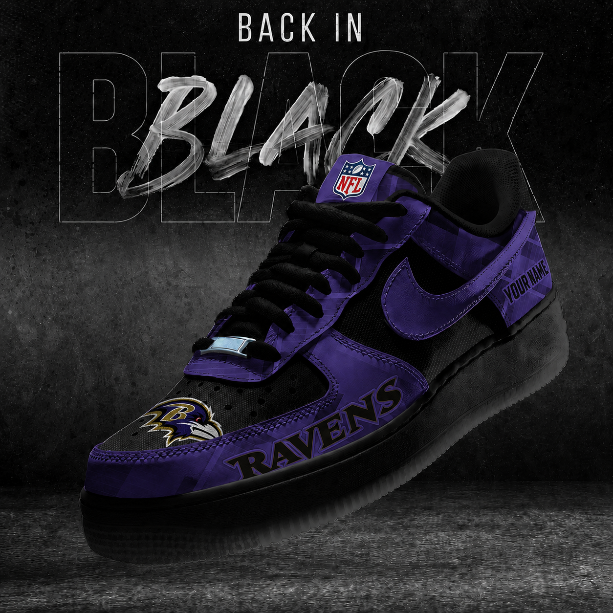 BR x NFL Back In Black V2 AF1 Sneakers 270626