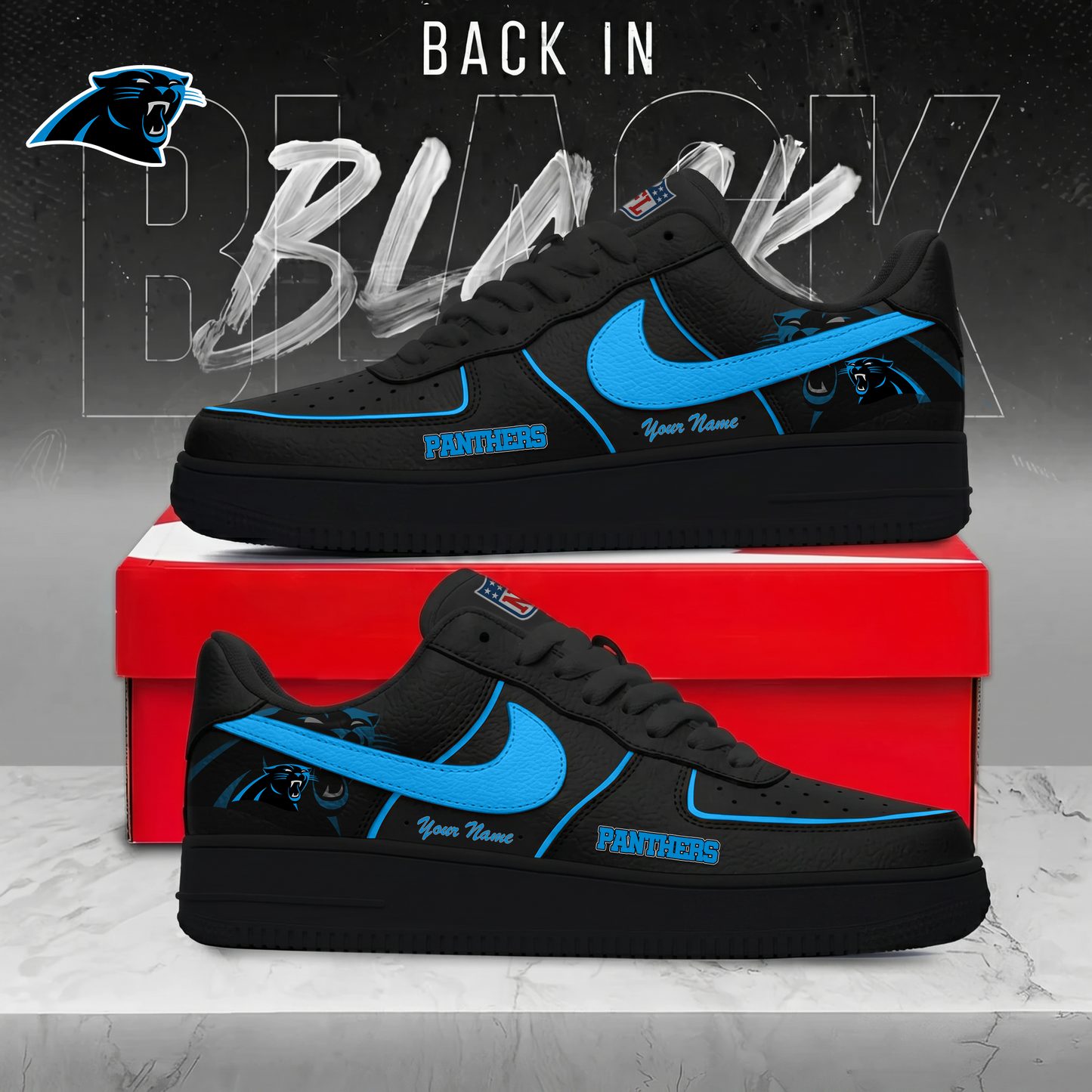 CP x NFL Back In Black AF1 Sneakers 250626