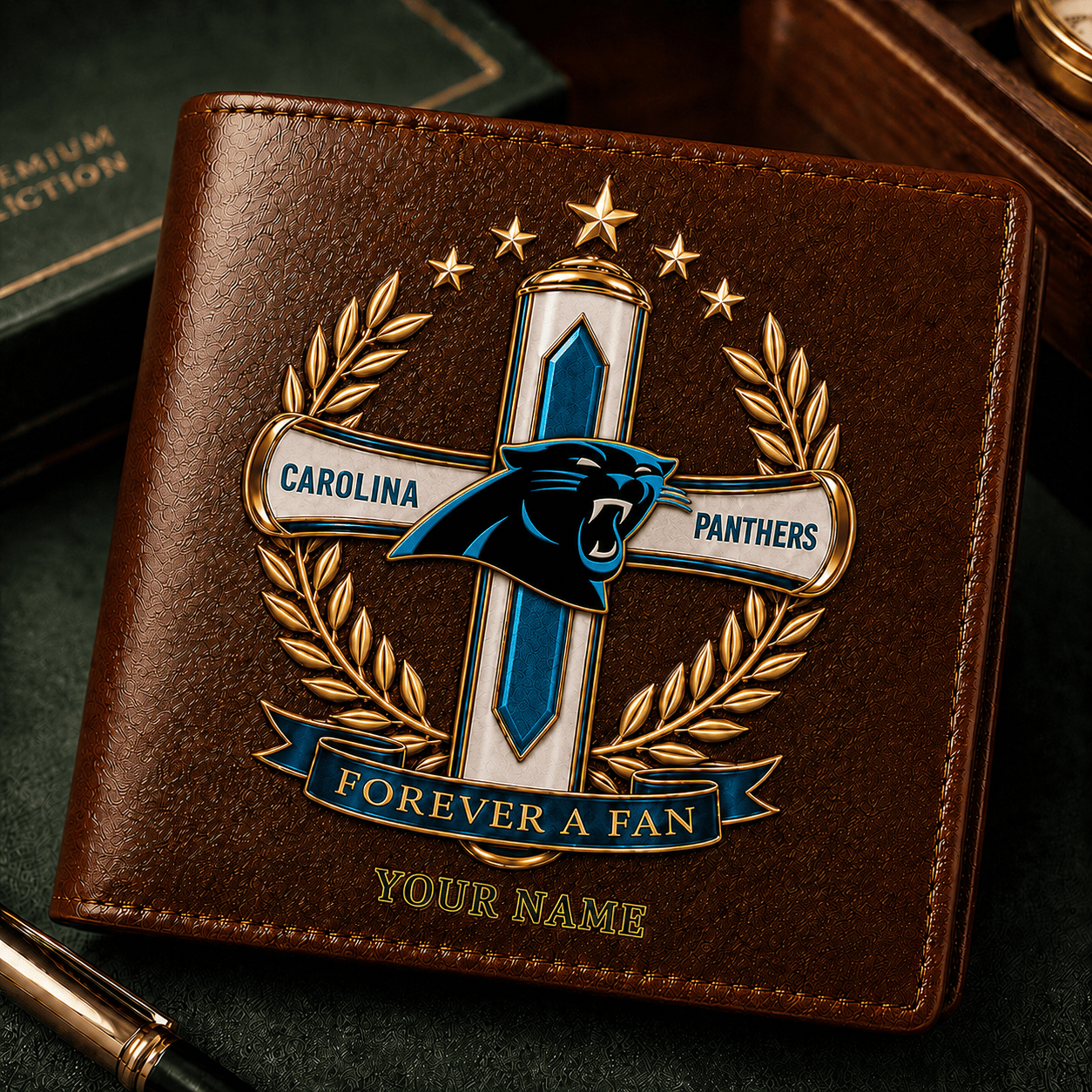 CP x NFL Cross Men Leather Wallet Custom Any Name Gifts 220626