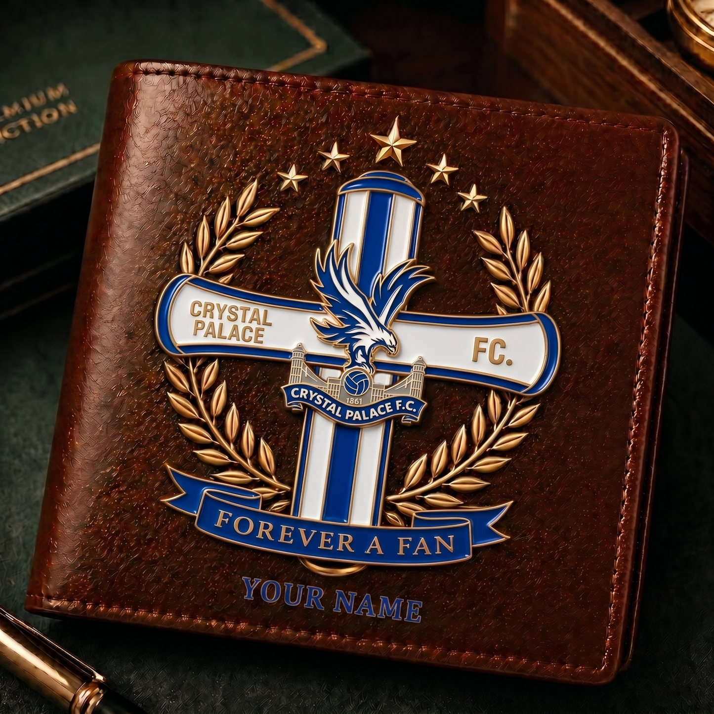 CRY x EPL Cross Men Leather Wallet Custom Any Name Gifts 230626