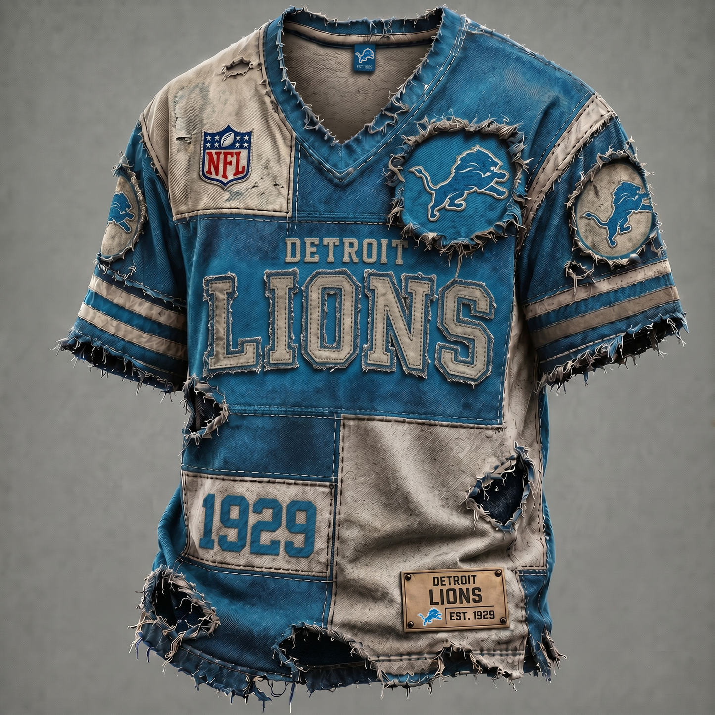 DET X NFL Premium V-Neck T-shirt Gift For Fans 0106