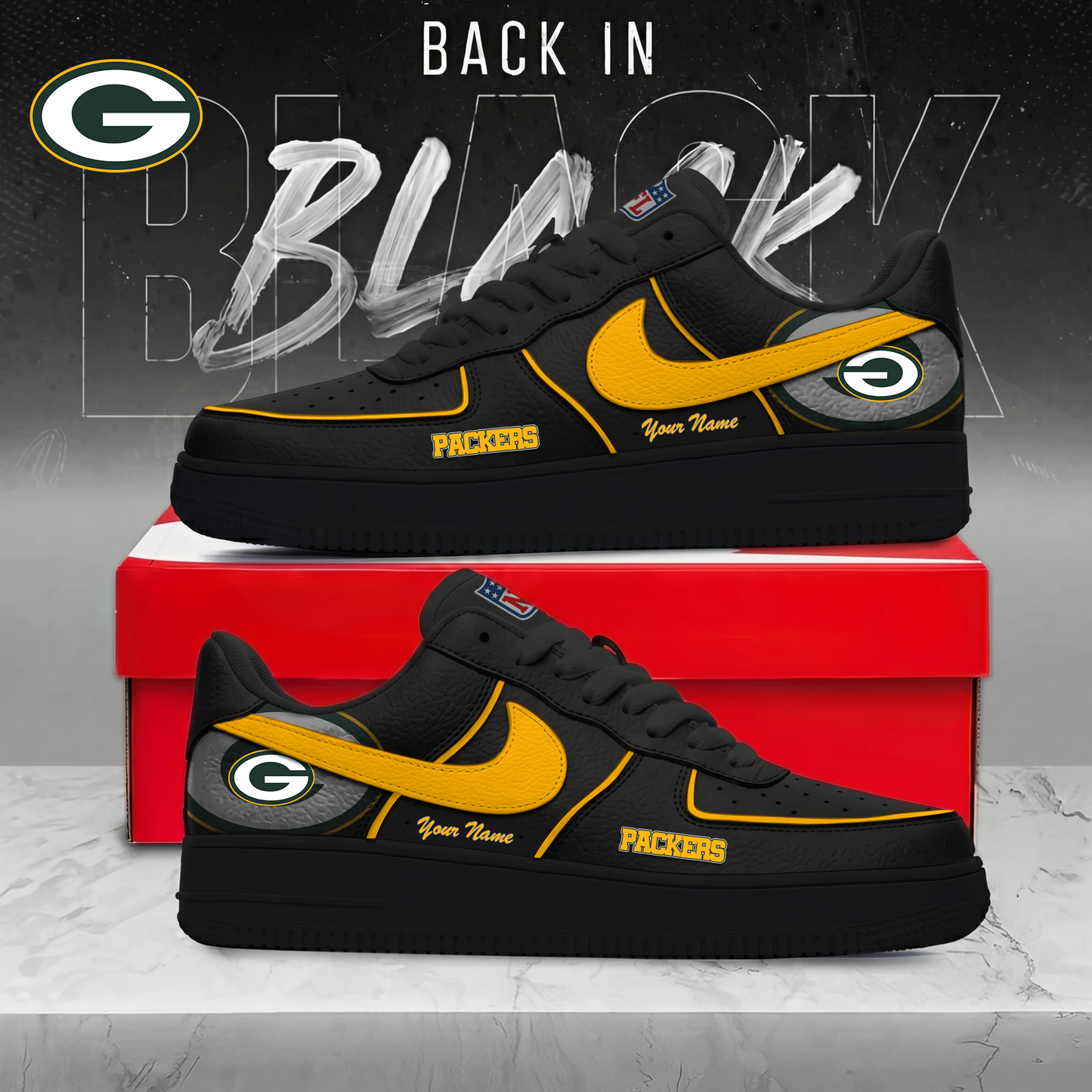 GBP x NFL Back In Black AF1 Sneakers 250626
