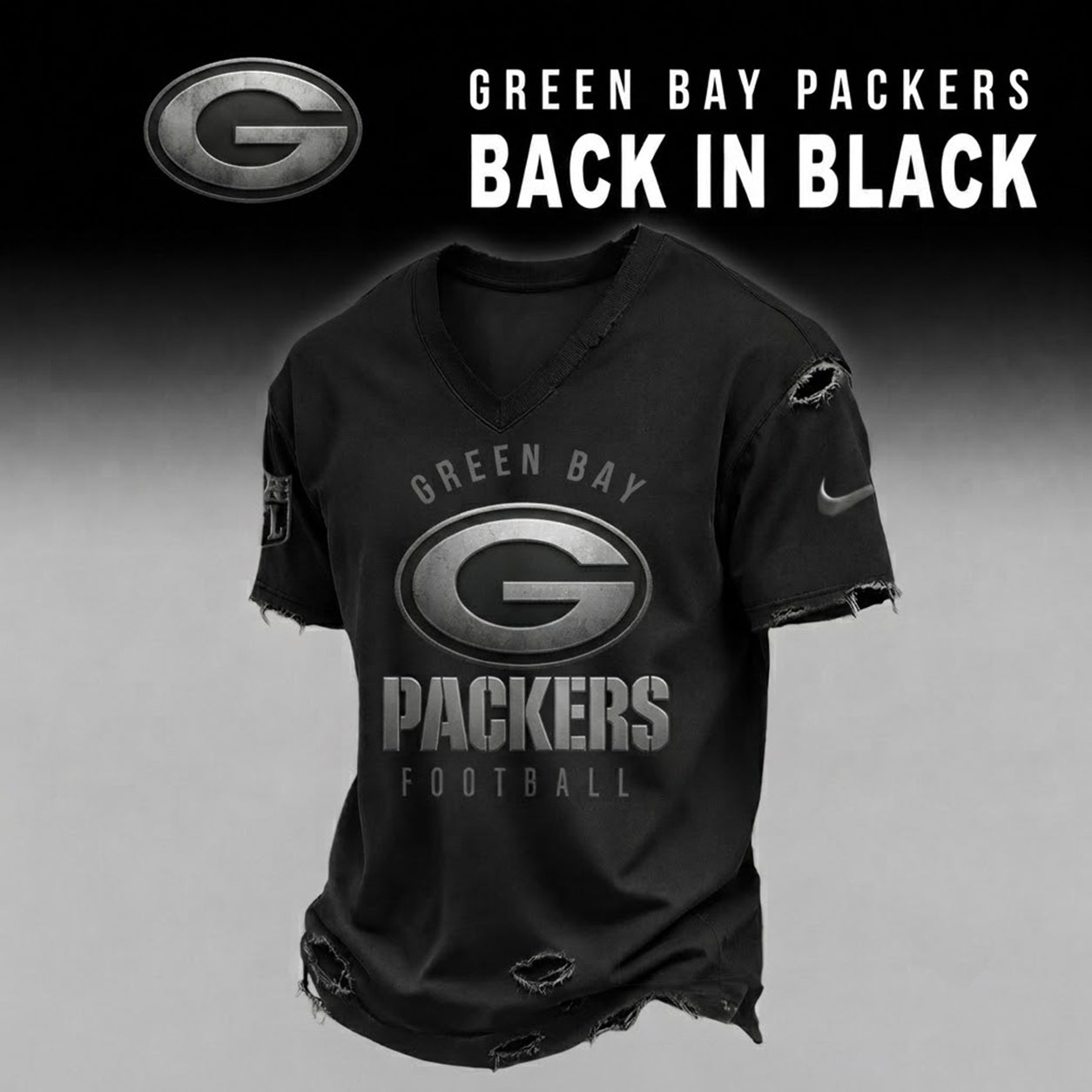 GBP x NFL Back In Black V-neck Shirt 290626