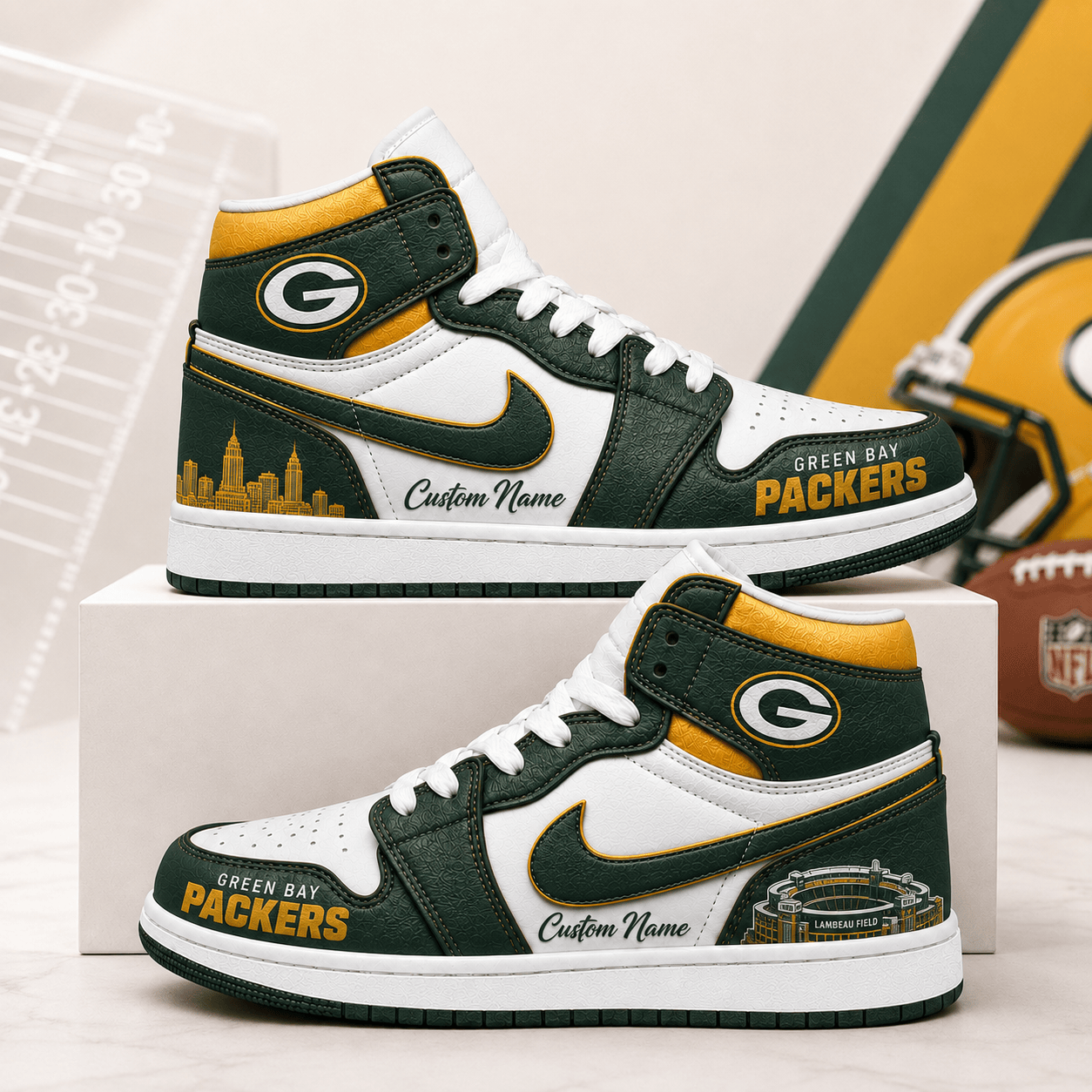GBP x NFL Luxury Air Jordan 1 Sneakers 230626