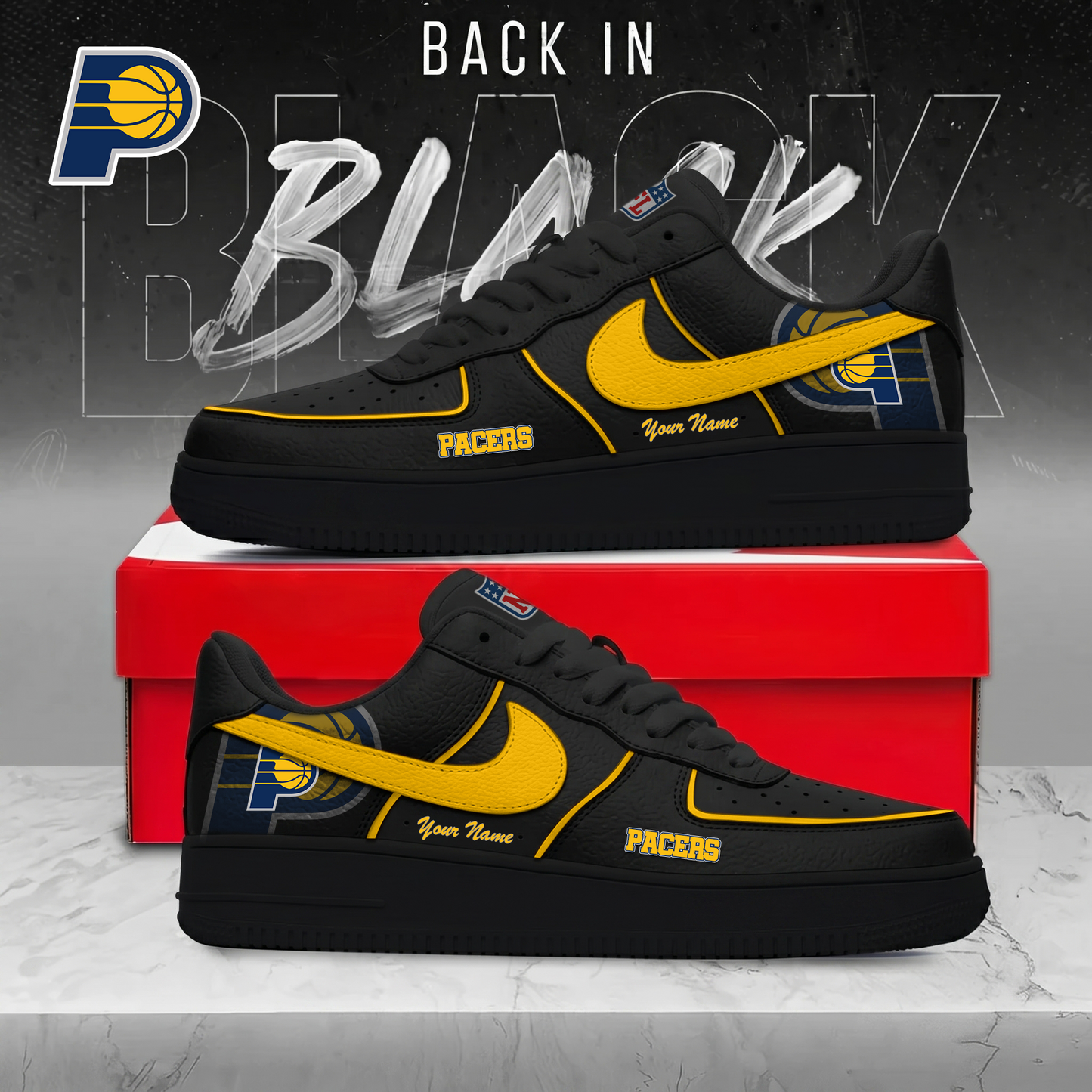IP x NBA Back In Black AF1 Sneakers 270626