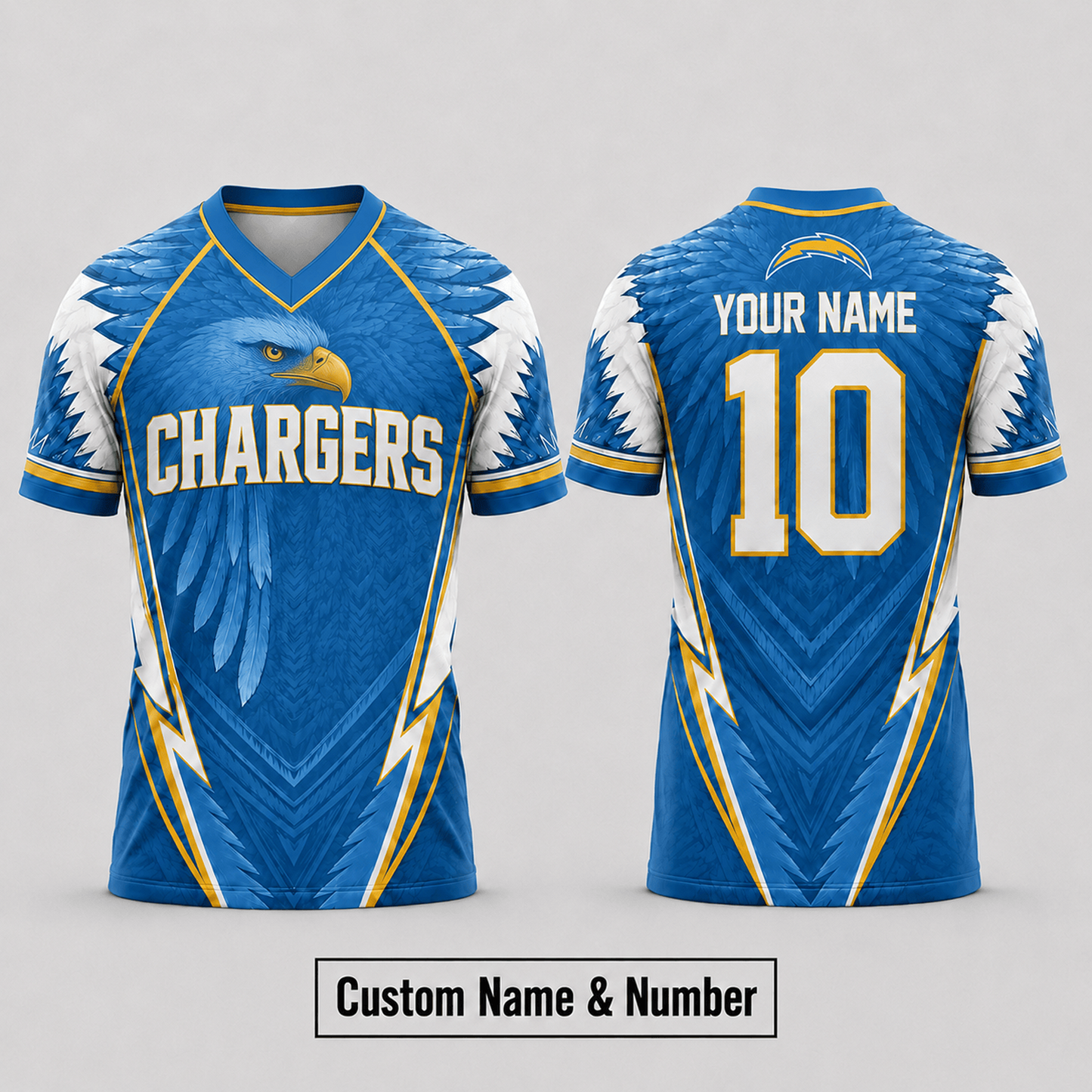 LAC x NFL Premium Custom Name And Number Jersey For Fierce Football Fans