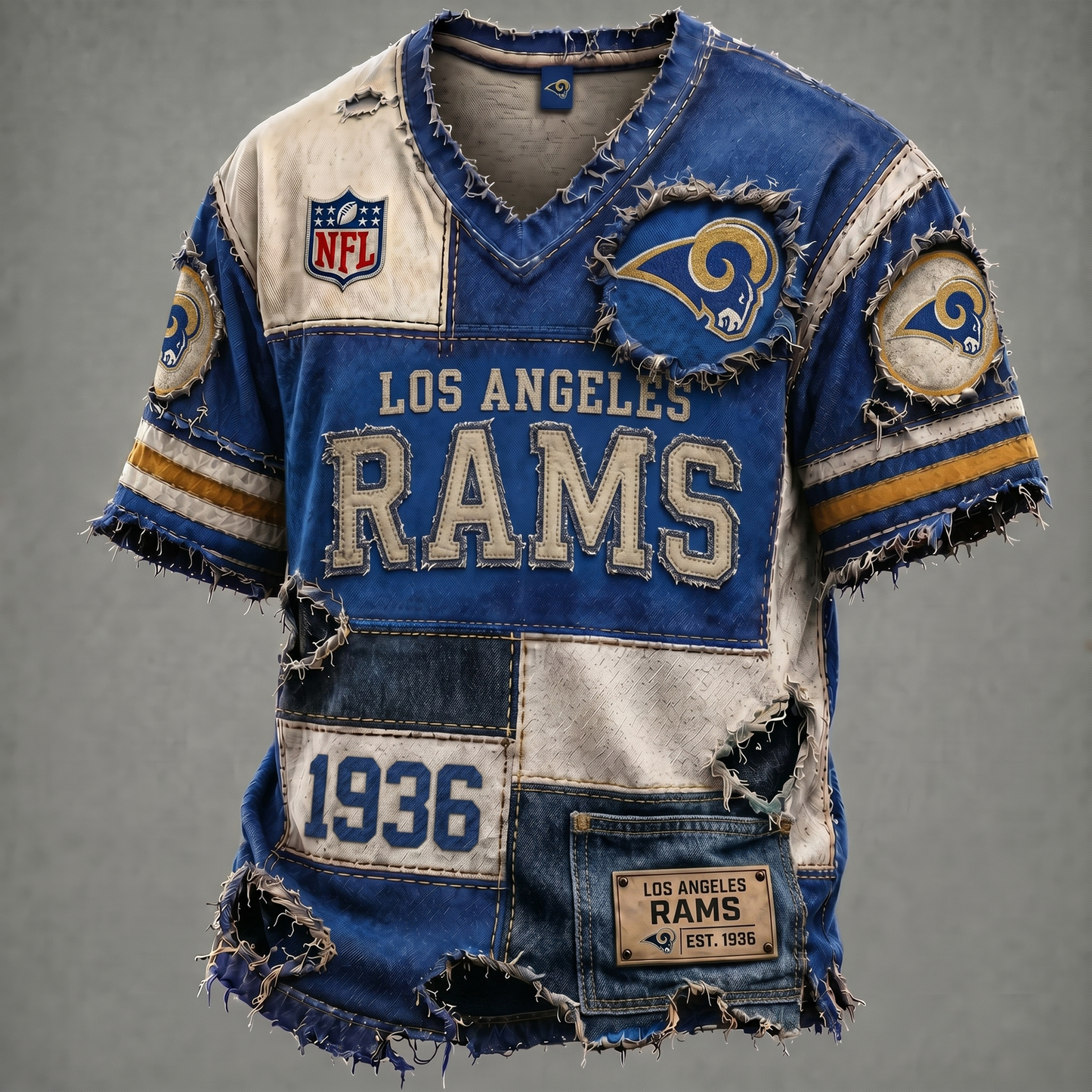 LAR X NFL Premium V-Neck T-shirt Gift For Fans 0106