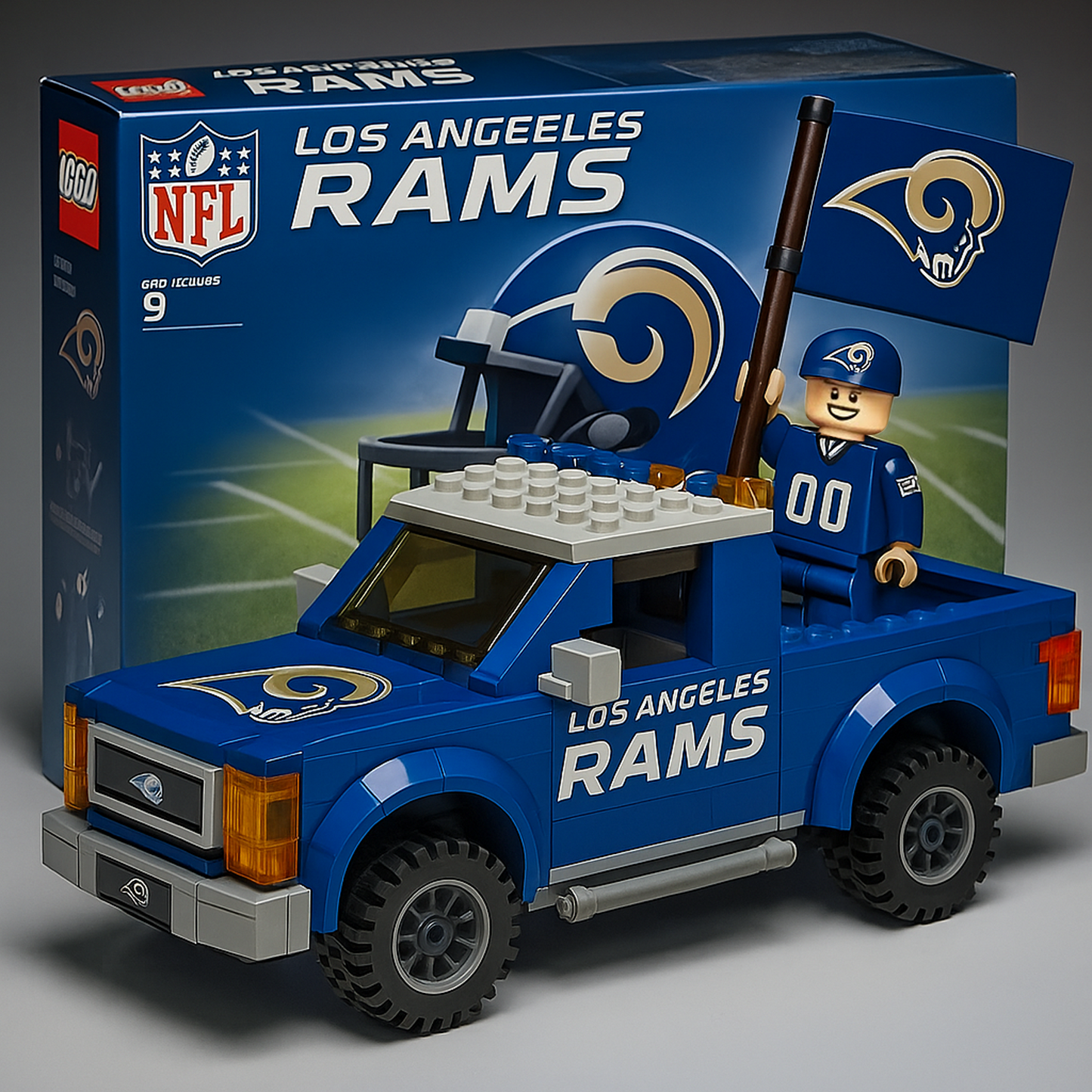 LAR x NFL Building Blocks Truck Toy Set DatND DVT