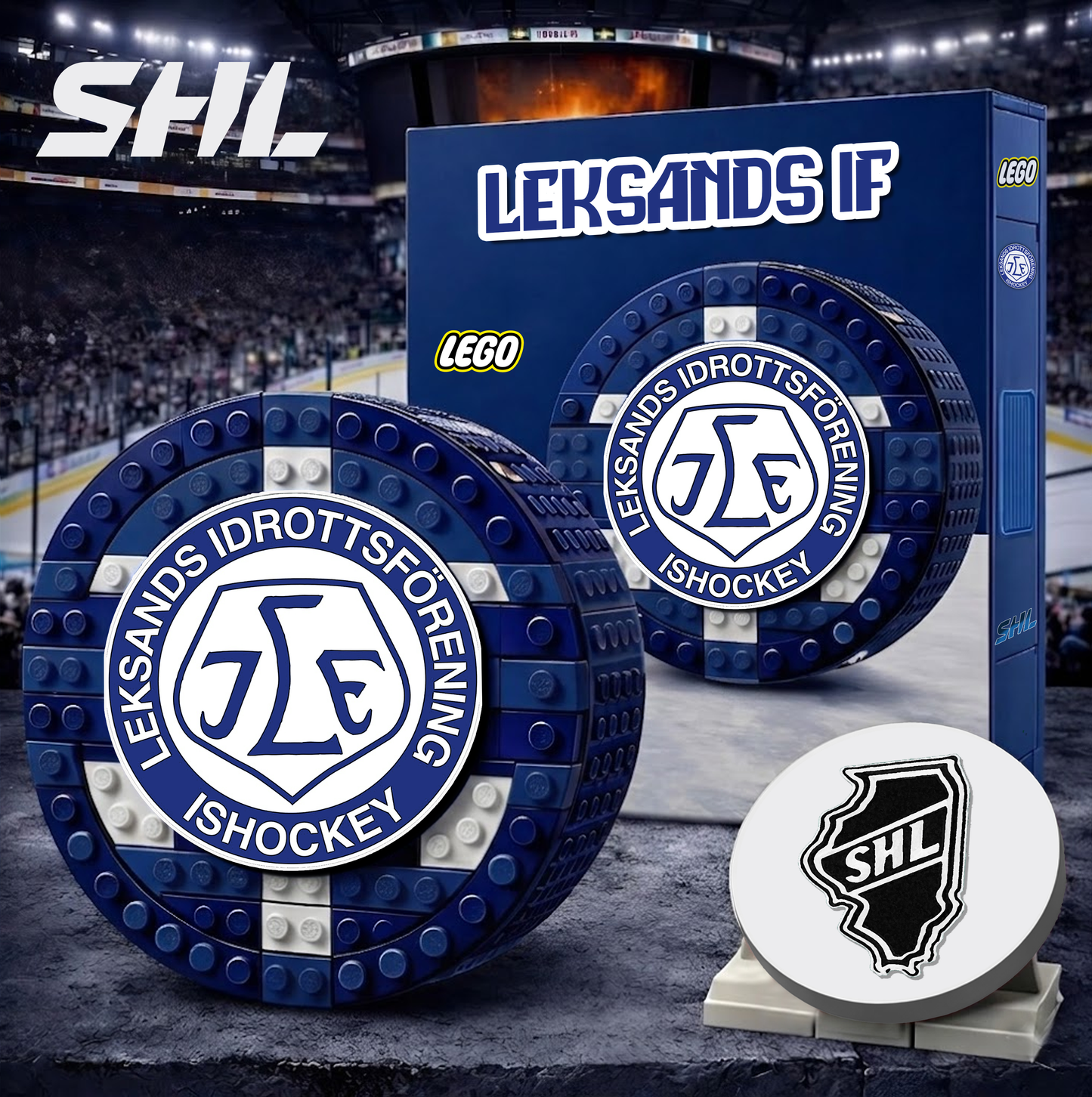 LEK x SHL Hockey 3D Puck Building Block Set Limited Editions NDT VHM 130426