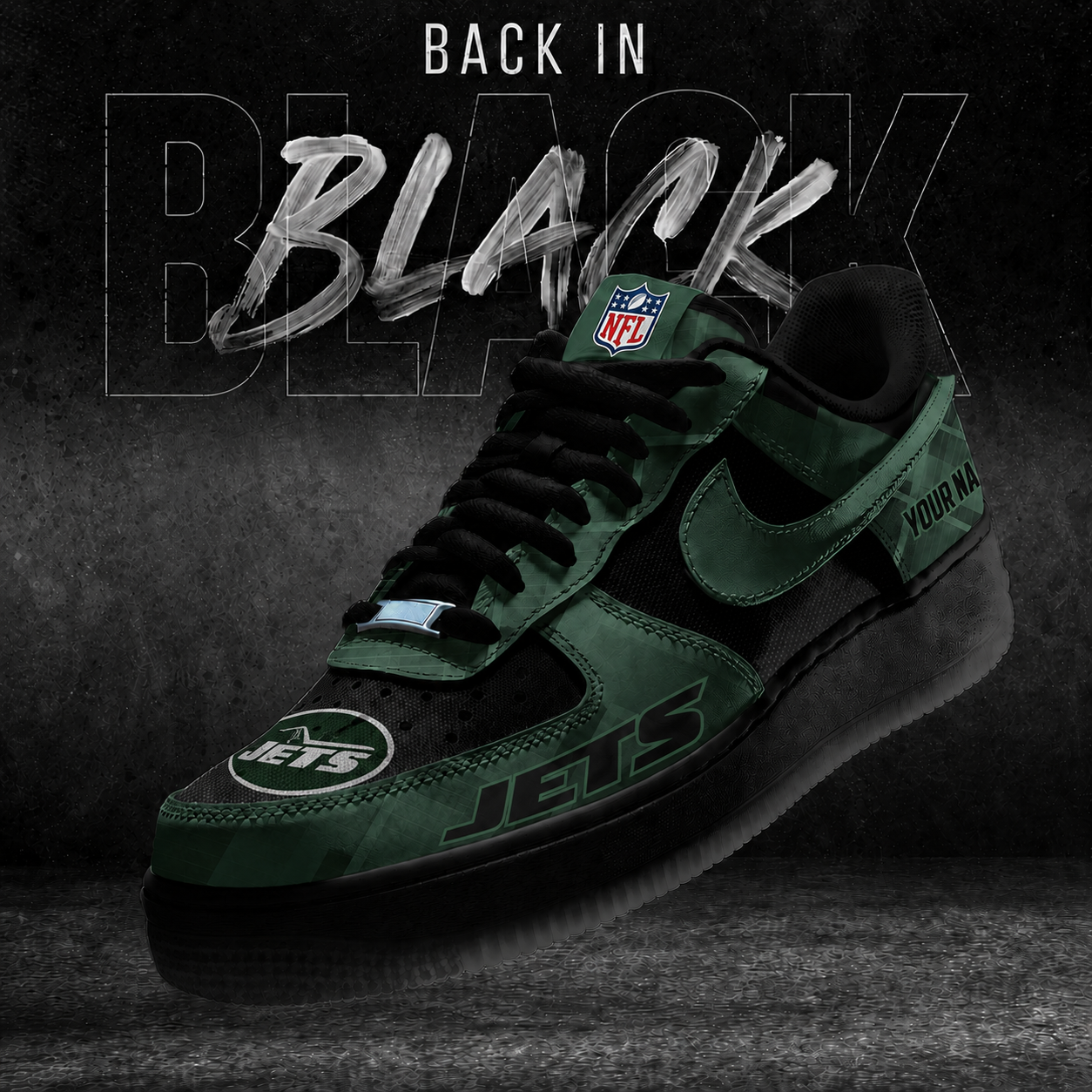 NYJ x NFL Back In Black V2 AF1 Sneakers 270626