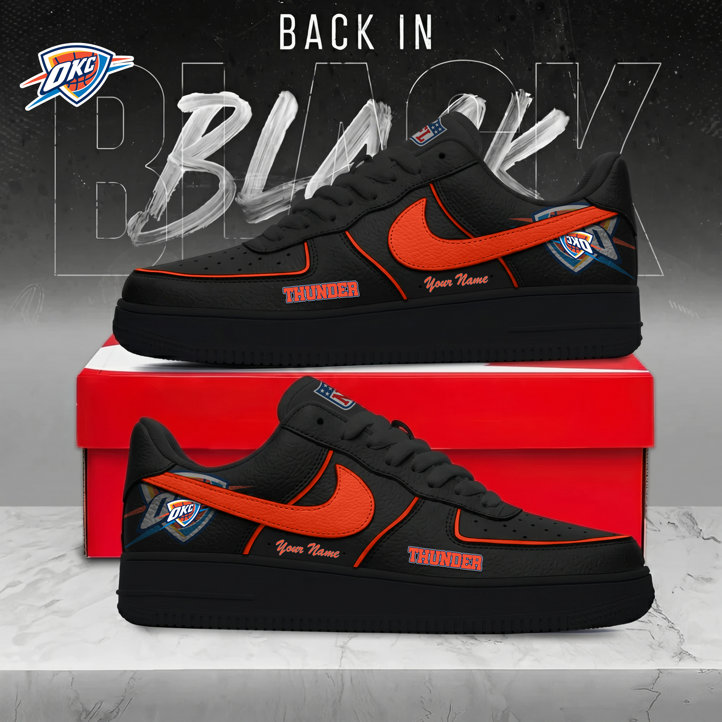 OCT x NBA Back In Black AF1 Sneakers 270626