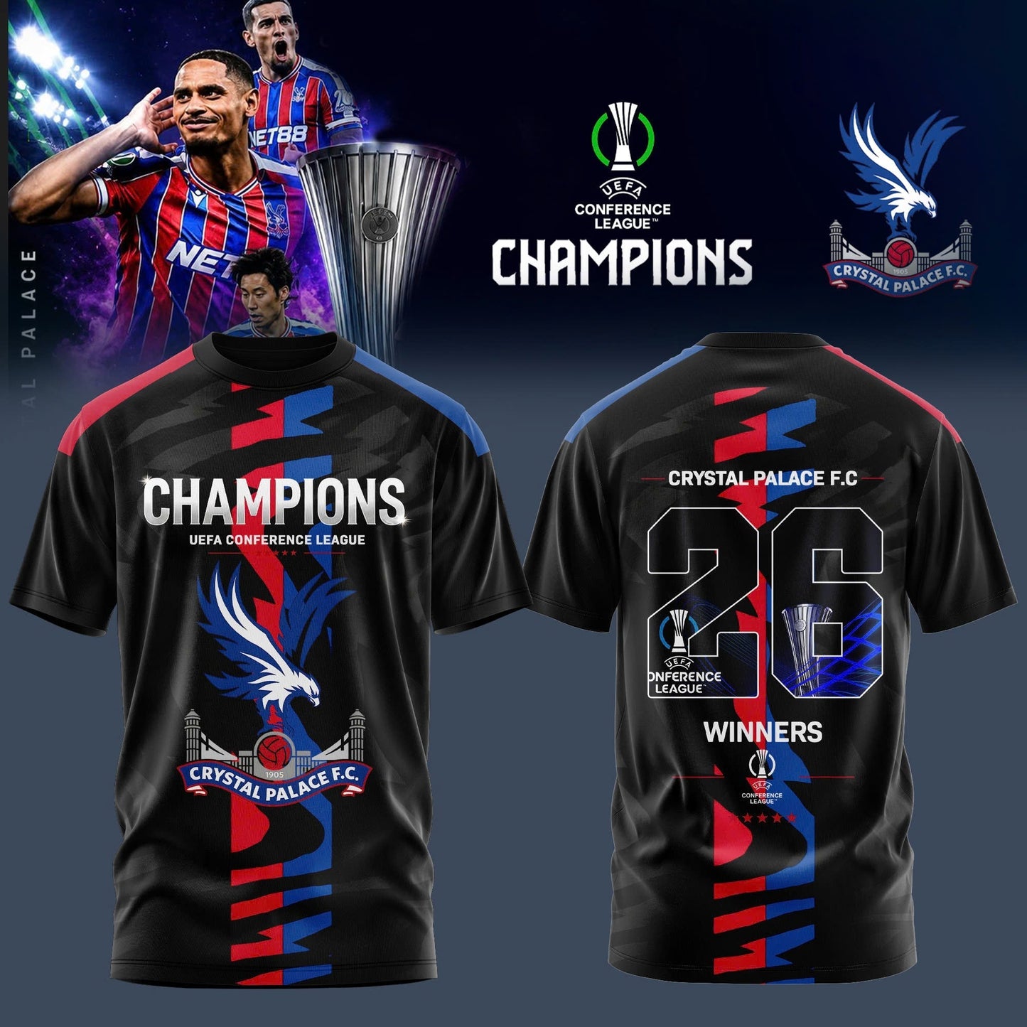 PREMIUM CRY X THANK FOR MEMORIES UEFA Conference League Winners Shirt V18 NDT LVH 280526
