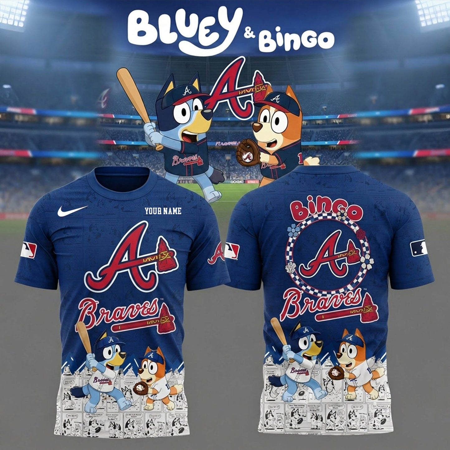 PREMIUM MLB X AB Bluey & Bingo Comic Shirt NDT NHM 260526