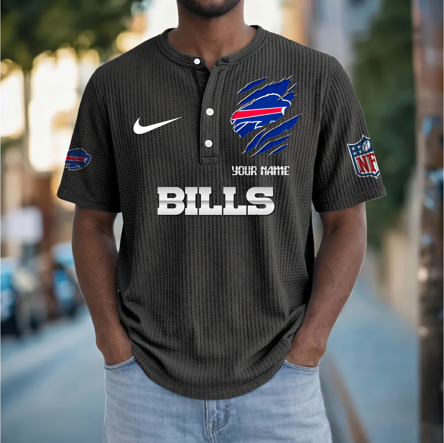PREMIUM NFL X BB Crew neck button Henry Shirt Limited Editions NDT VHM 230426