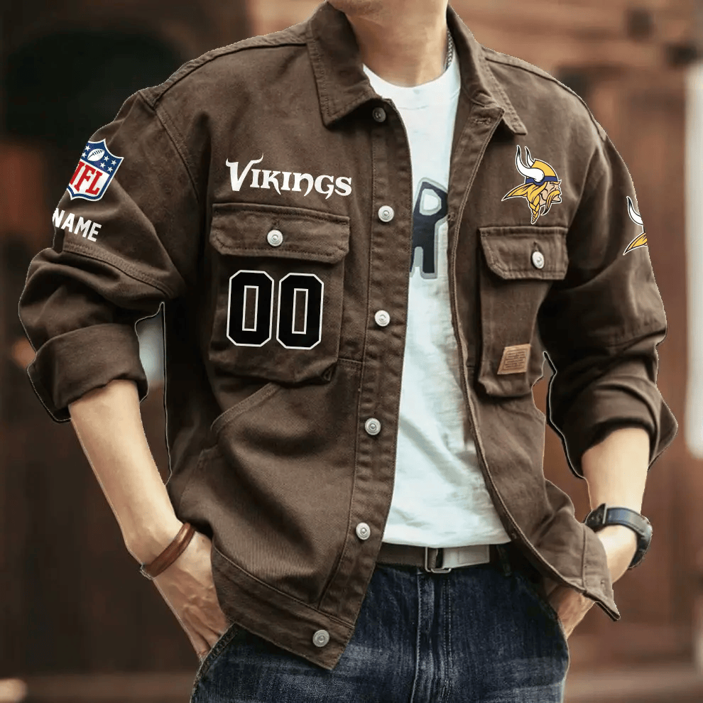 PREMIUM NFL X MV Men's Denim Autumn Jackets NDT VHM 090626