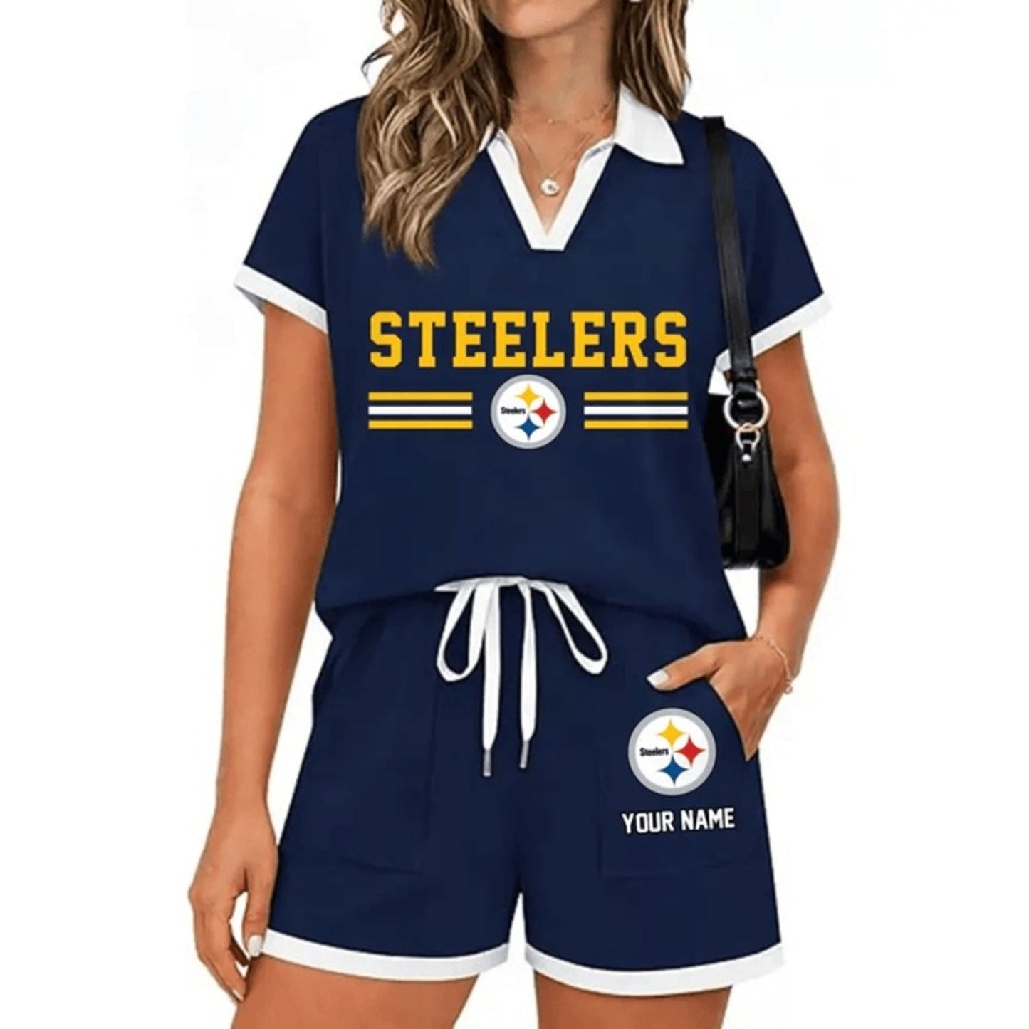 PREMIUM NFL X PIT Retro Athletic Contrast Polo Set FOR SUMMER HOLIDAY NDT NHM 100626