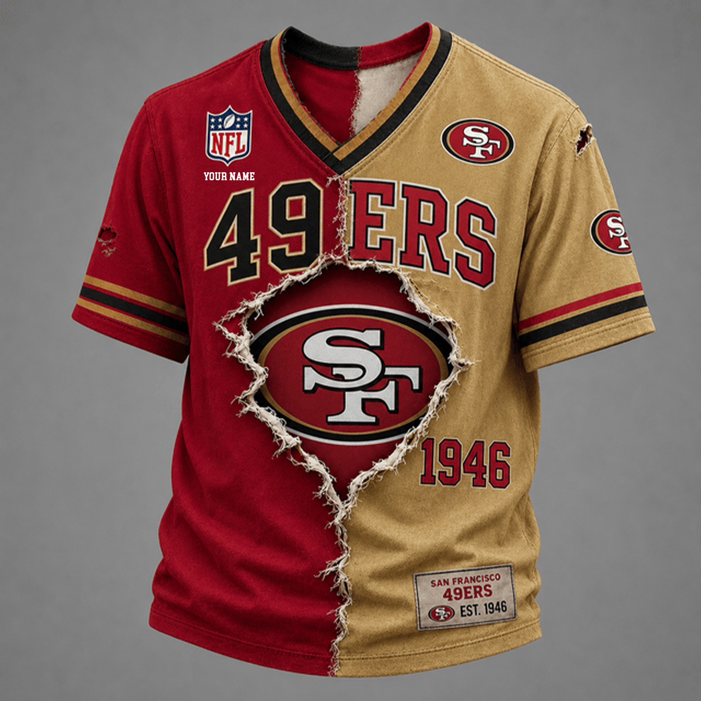 PREMIUM NFL X SF GAME DAY V-Neck T Shirt FOR SUMMER HOLIDAY NDT VHM 050626