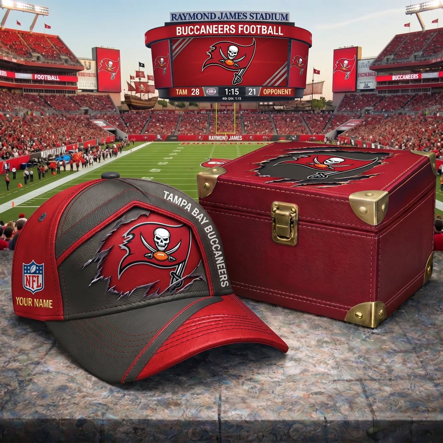 PREMIUM NFL X TBB CRACK CUSTOME NAME HAT LIMITED EDITIONS NDT VHM 220426
