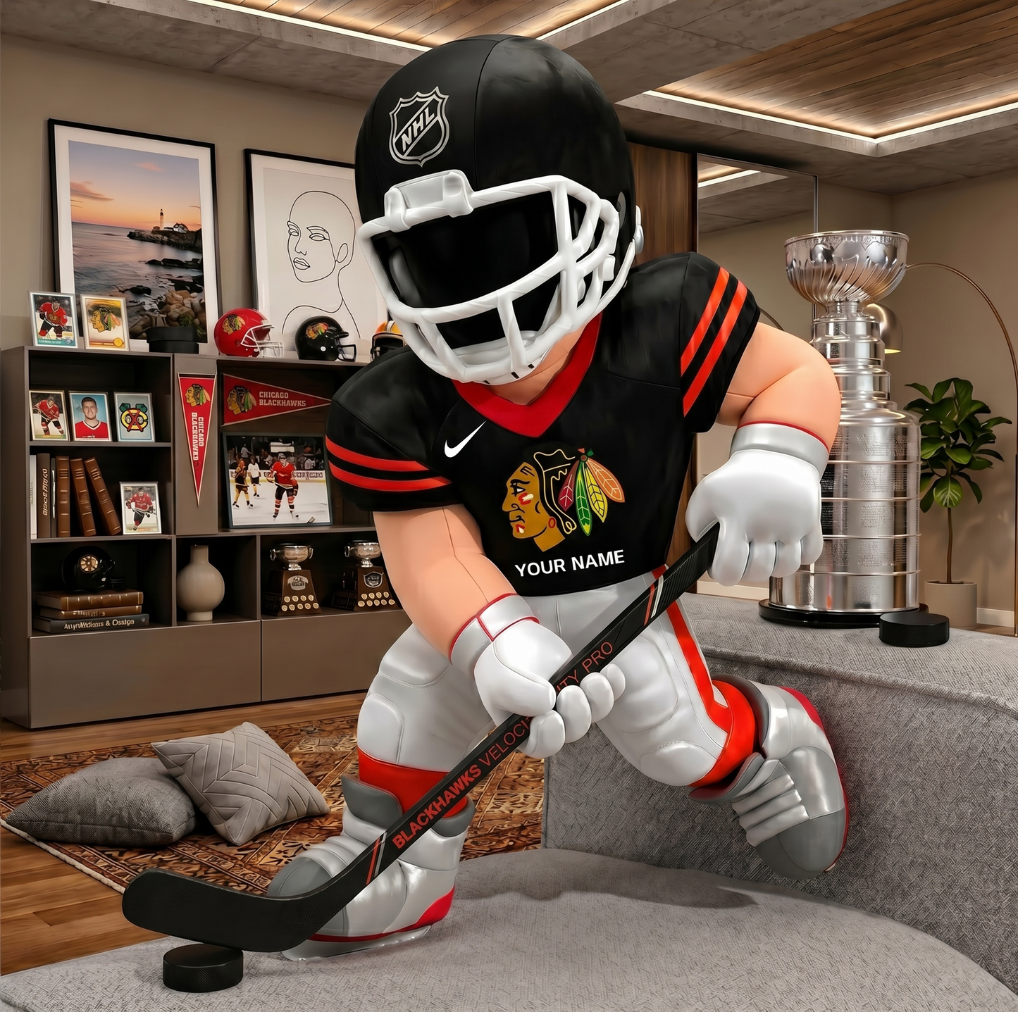 PREMIUM NHL X CB Players Custom Shape Pillow Custom Name Gifts FOR FAN NDT VHM 280526