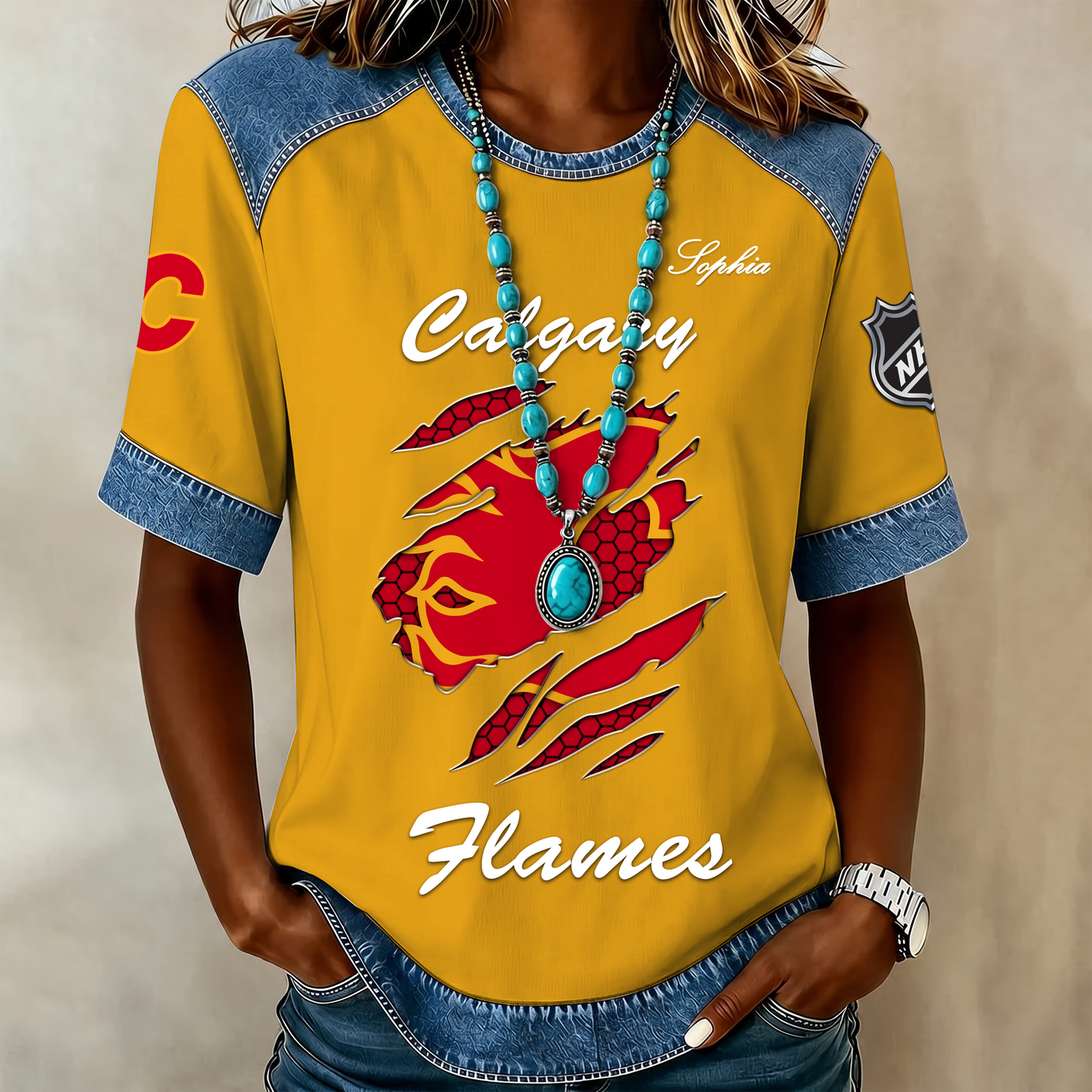 PREMIUM NHL X CF Women Retro T Shirt Custom Name Limited Edition NDT VHM 190526
