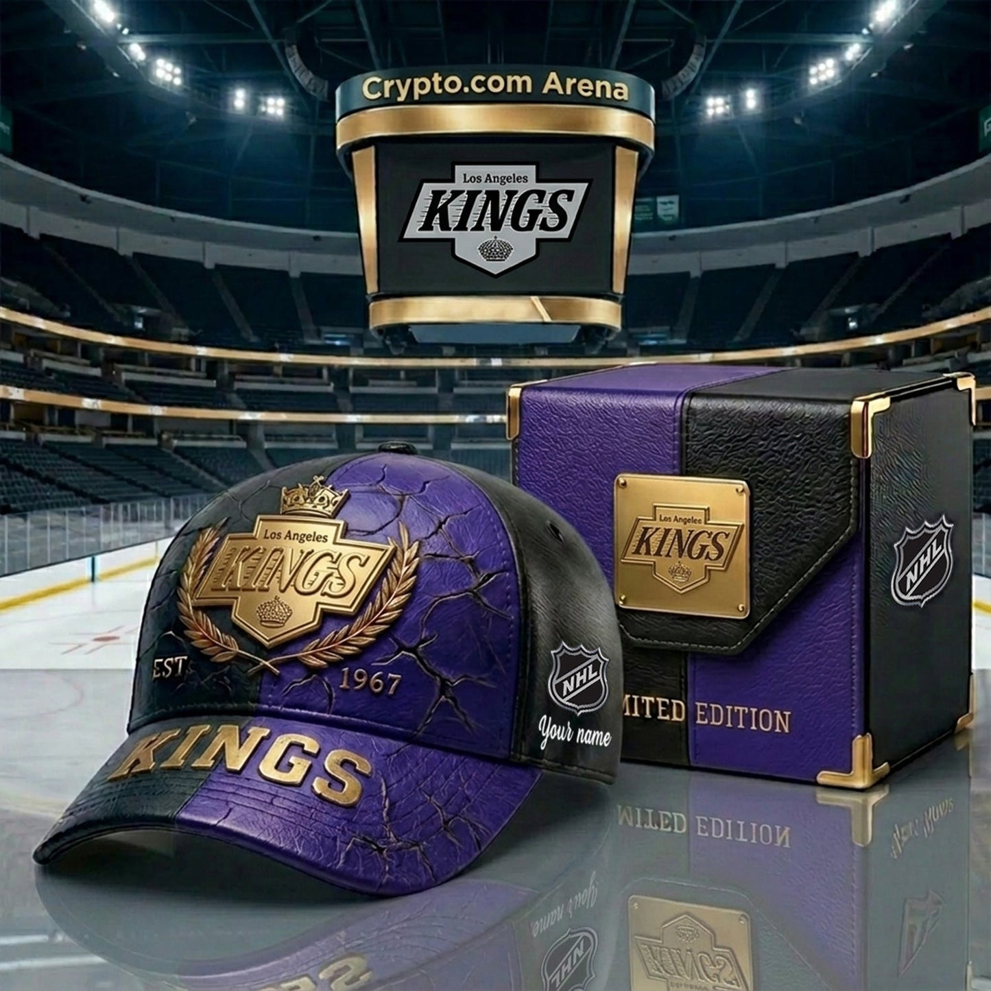 PREMIUM NHL X LAK CRACK CUSTOM NAME V6 HAT NDT NHM 230426