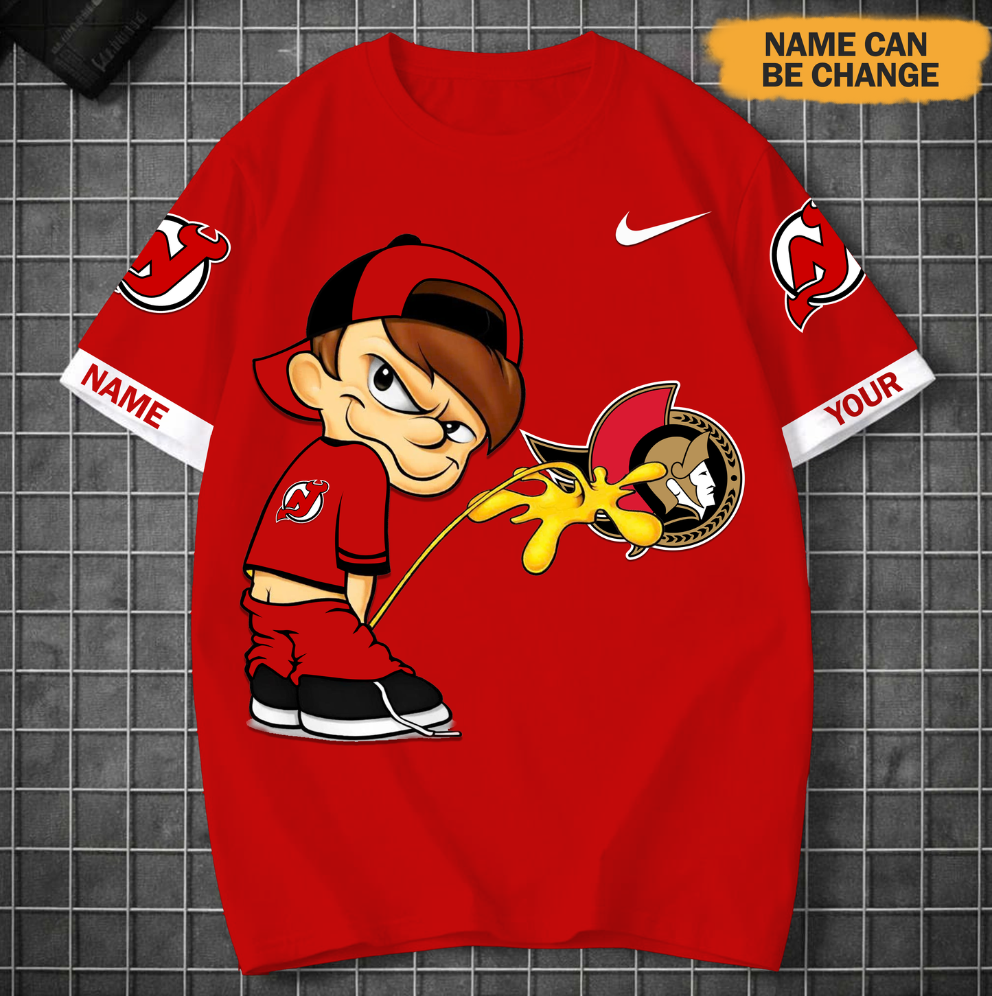 PREMIUM NHL X NJD Funny Peeing Boy New Tshirt Custom Name NDT VHM 160426