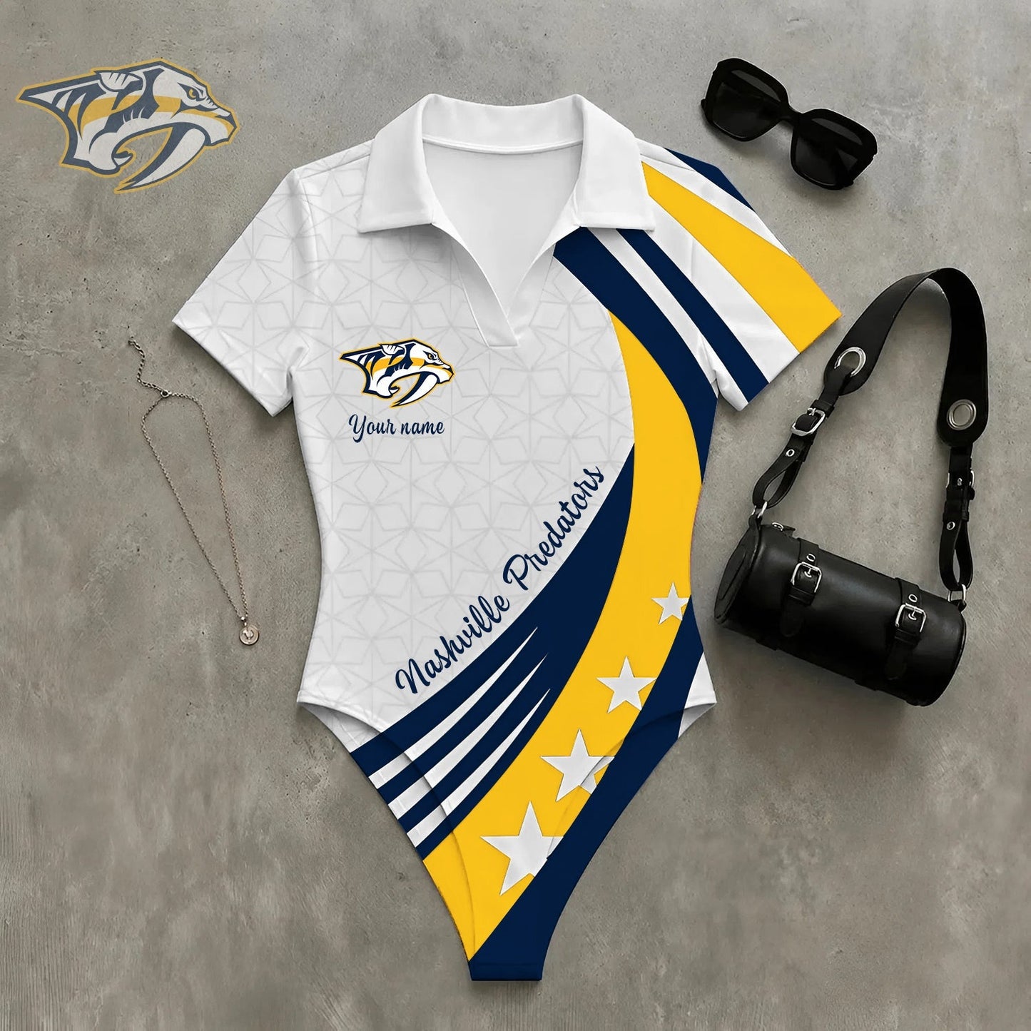 PREMIUM NHL X NP Women�???s Slim-Fit V-Neck Polo Bodysuit NDT NHM 270526