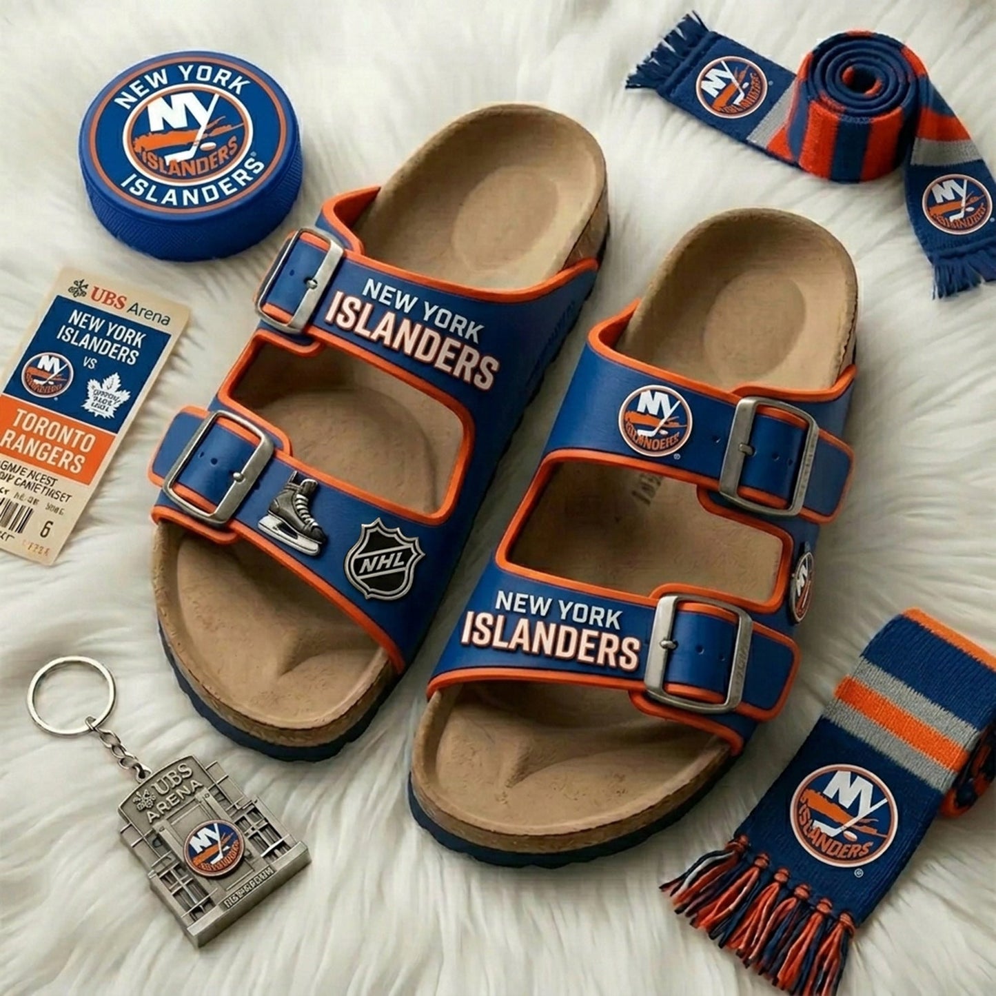 PREMIUM NHL X NYI Birken-Inspired Double-Strap Sandals For Summer Holiday V3 NDT NHM 180526