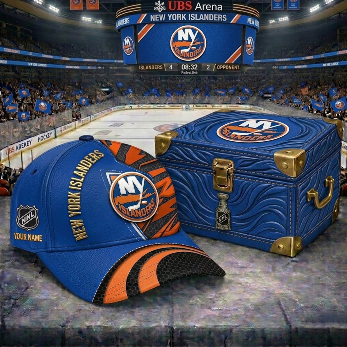 PREMIUM NHL X NYI CRACK CUSTOM NAME V5 HAT NDT NHM 220426