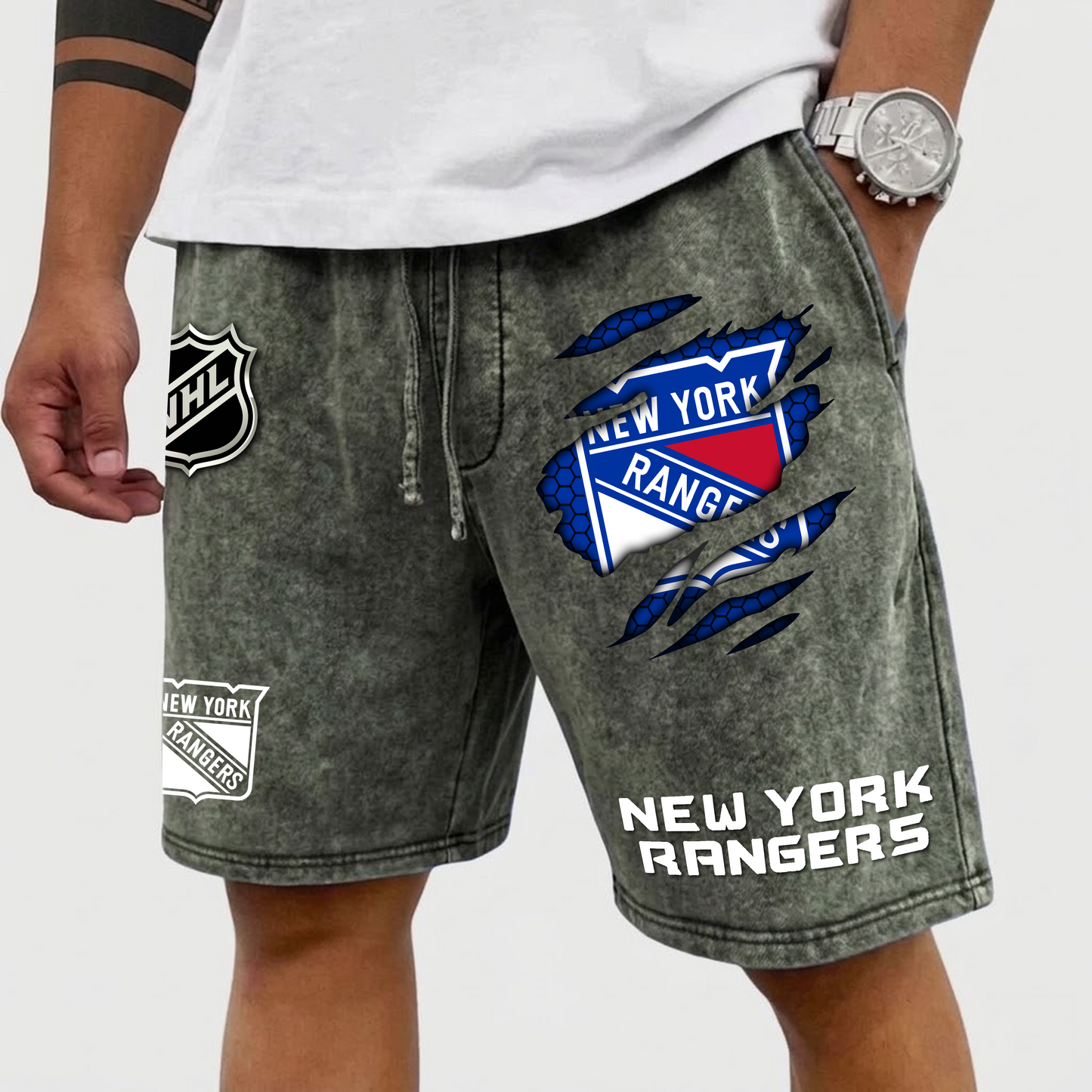 PREMIUM NHL X NYR WASH SHORTS FOR SUMMER HOLIDAY NDT VHM 070426