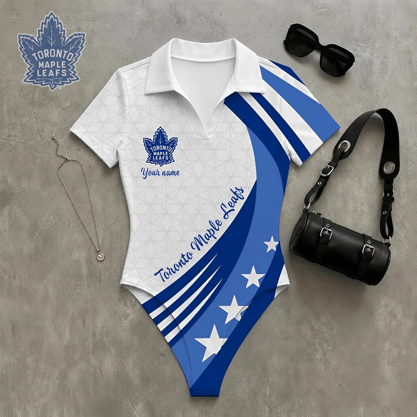 PREMIUM NHL X TML Women�???s Slim-Fit V-Neck Polo Bodysuit NDT NHM 270526