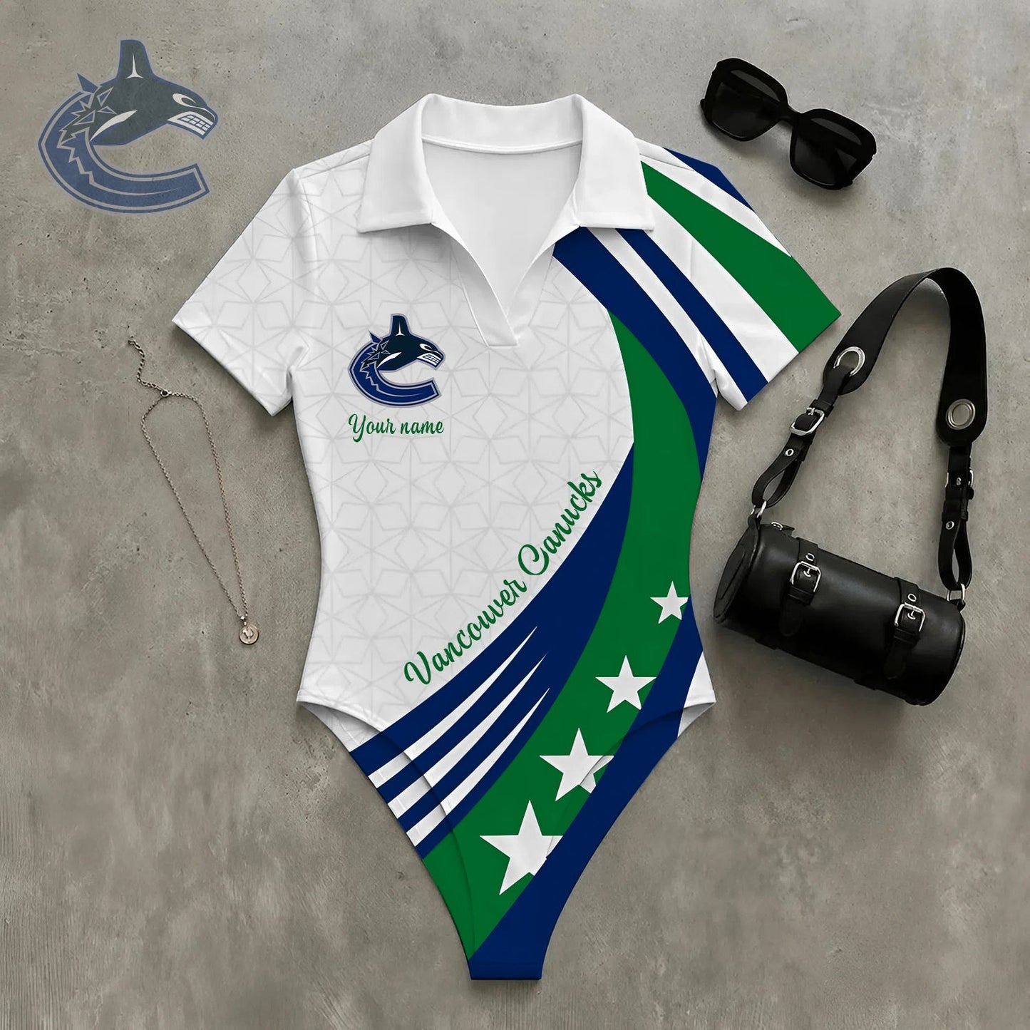 PREMIUM NHL X VC Women�???s Slim-Fit V-Neck Polo Bodysuit NDT NHM 270526
