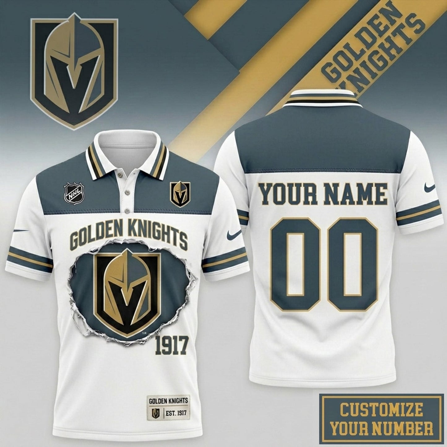 PREMIUM NHL X VGK CLASSIC POLO SHIRT LIMITED EDITIONS NDT NHM 010626