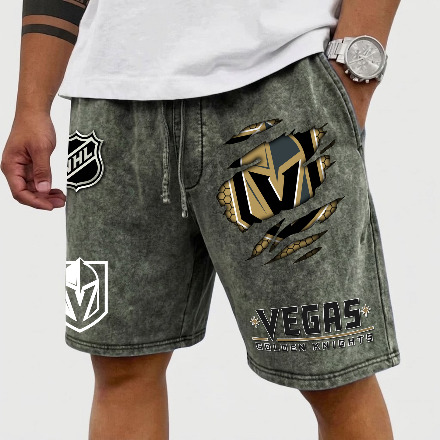 PREMIUM NHL X VGK WASH SHORTS FOR SUMMER HOLIDAY NDT VHM 070426