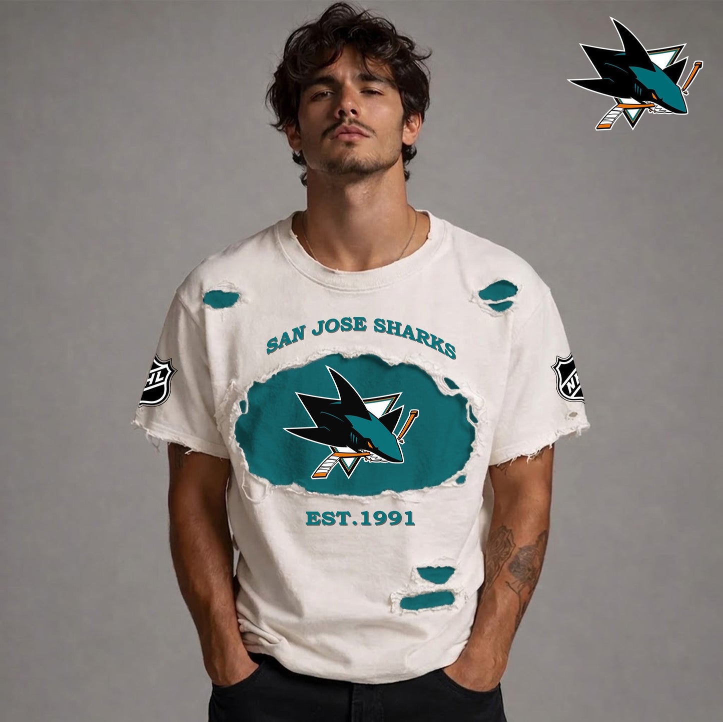 PREMIUM NHL x SJS RETRO WASH SHIRT NDT NTN 080426