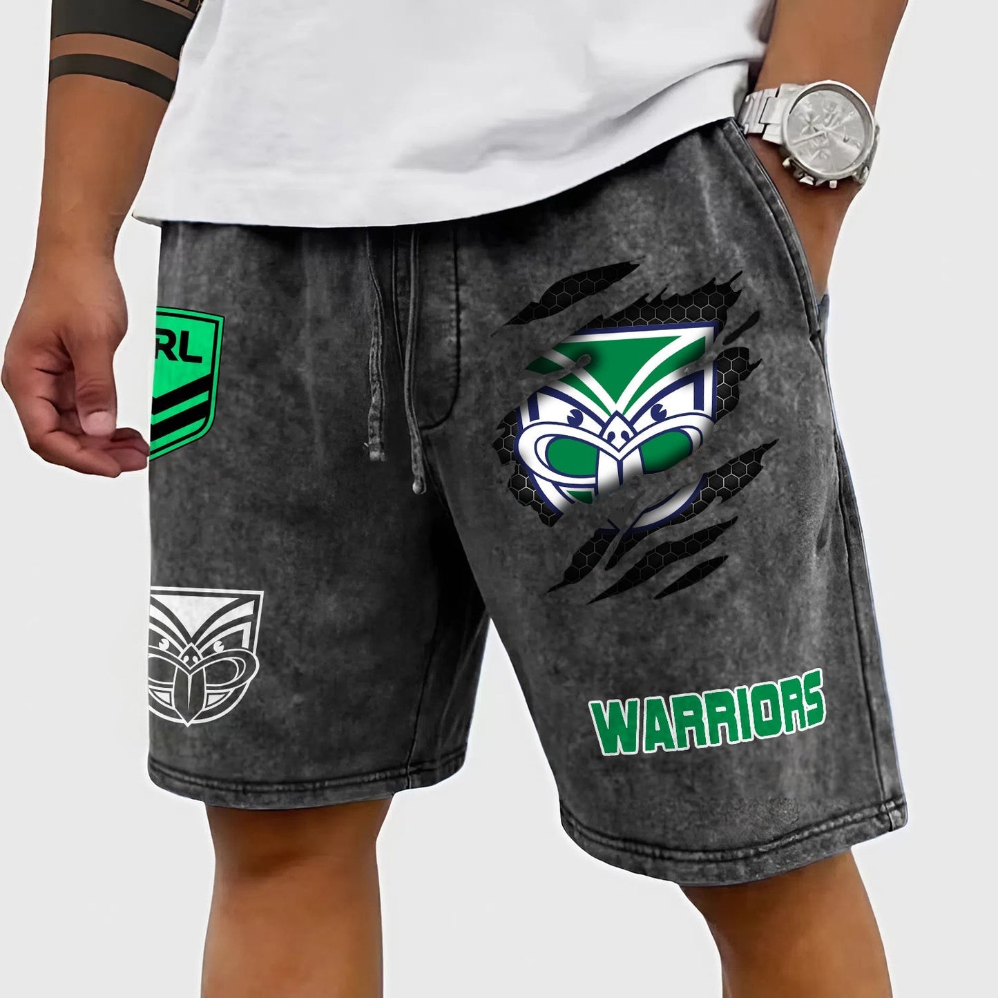 PREMIUM NRL X NZW Wash Shorts FOR SUMMER HOLIDAY NDT NHM 030426