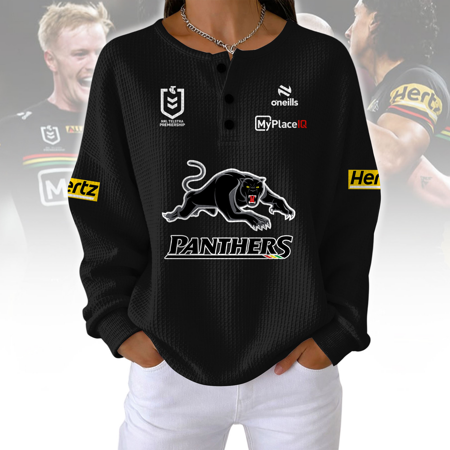 PREMIUM NRL X PP Woman Waffle Classic Hoodie NDT NQK 240326