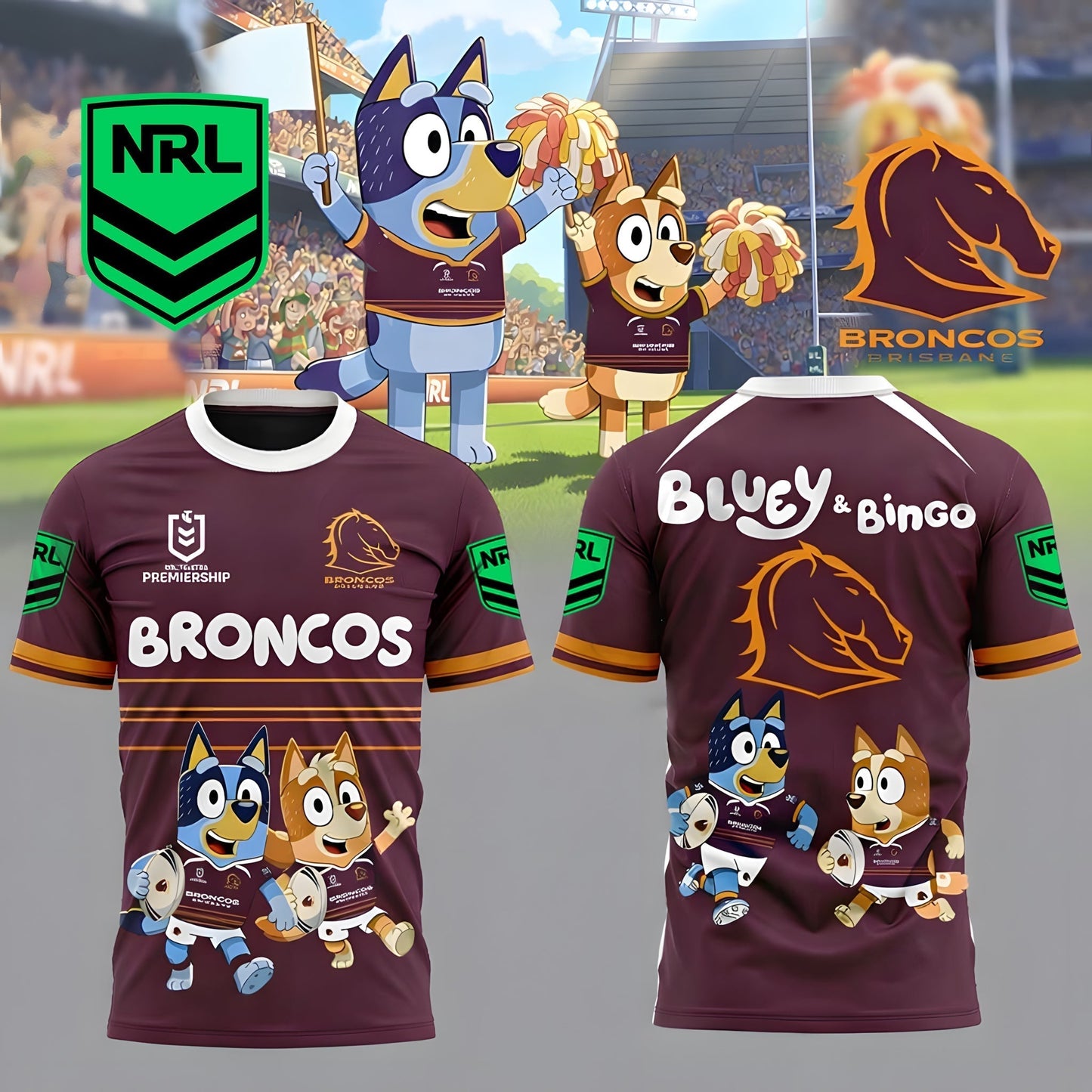PREMIUM NRL X BB Bluey & Bingo POLO SHIRT ’??? Limited 2026 NDT LVH