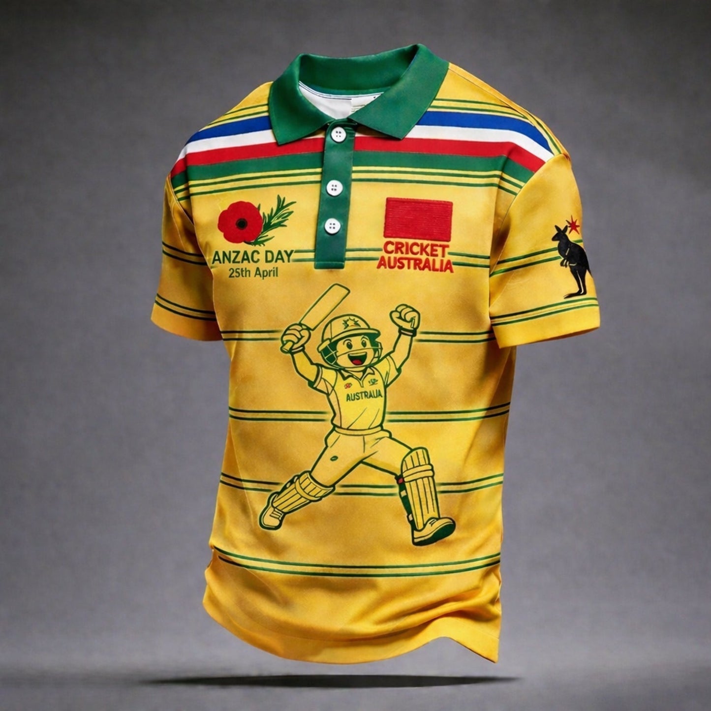 PREMIUM AUS X 3D CRICKET CLASSIC POLO SHIRT NDT NHM 130326