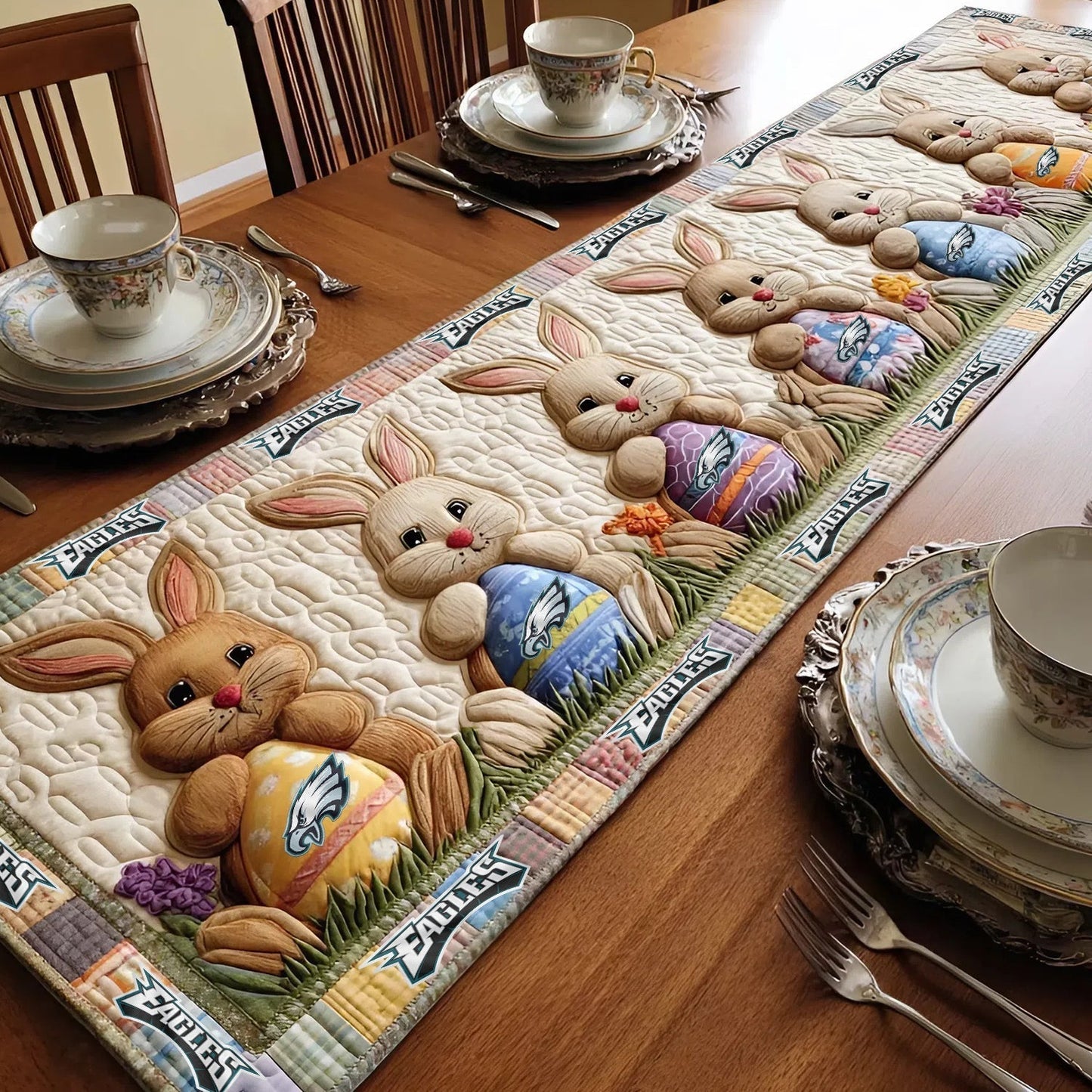 PREMIUM PHI X CLASSIC EASTER QUILTED TABLE RUNNER NDT NHM 270226
