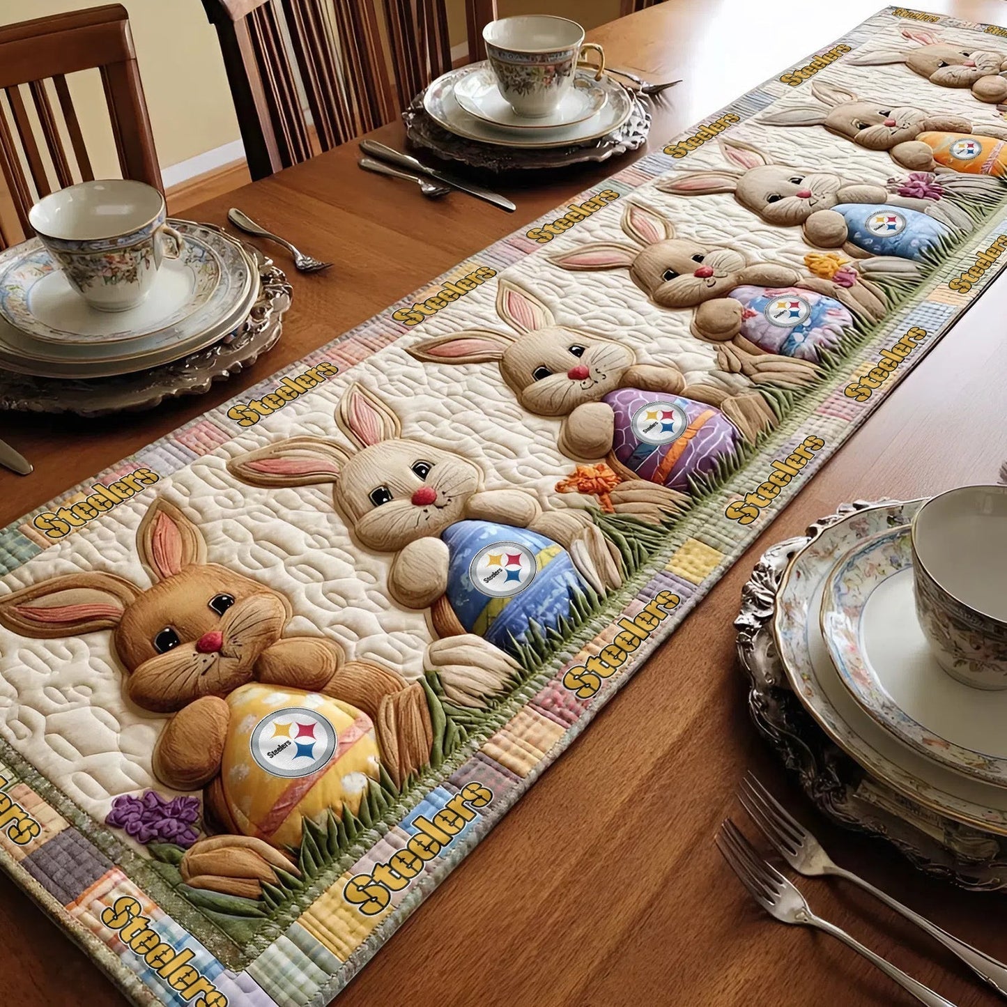PREMIUM PIT X CLASSIC EASTER QUILTED TABLE RUNNER NDT NHM 270226