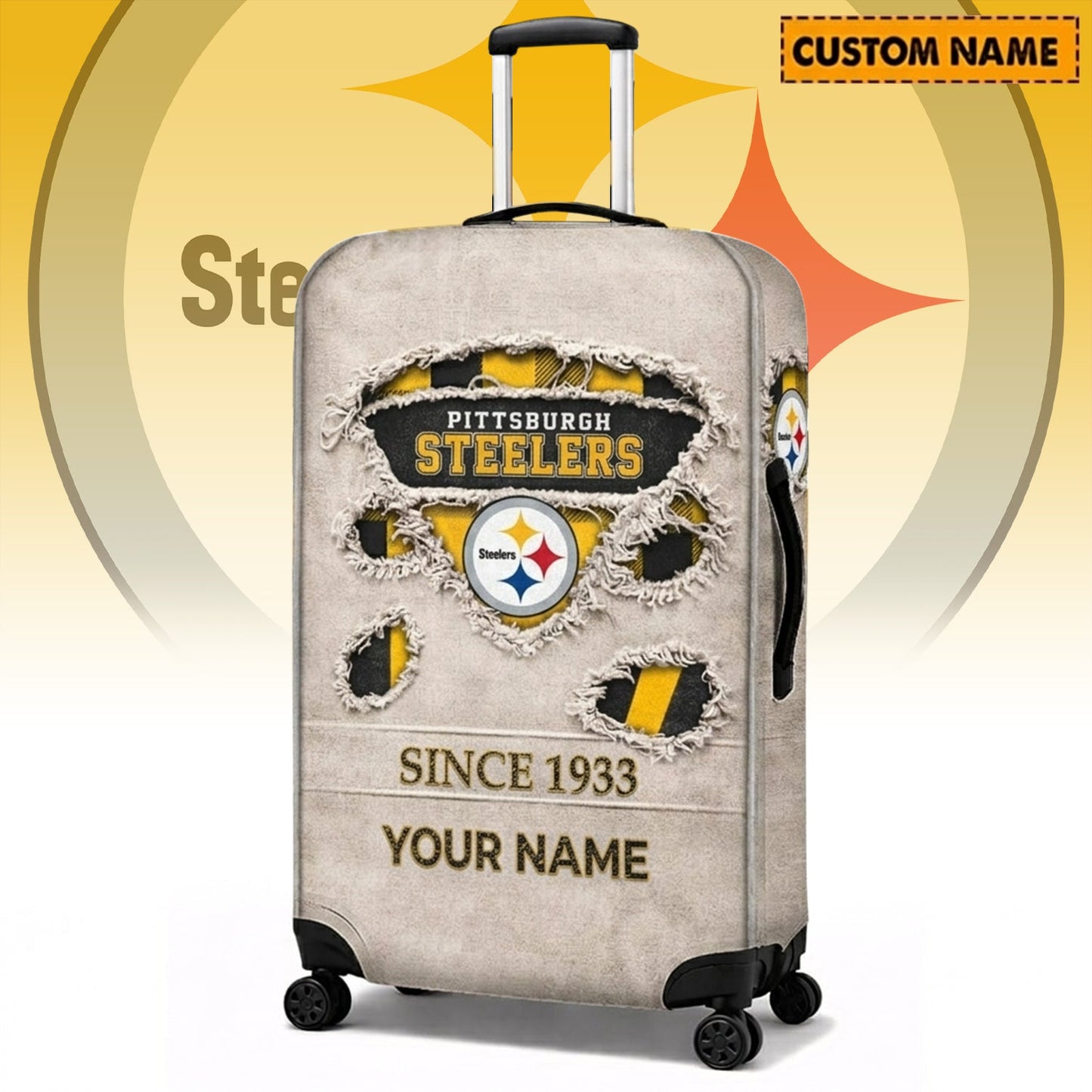 PREMIUM NFL X PIT Vintage Luggage Cover Custom Name NDT NHM 060426