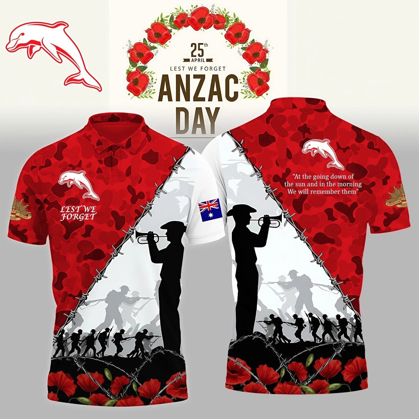 PREMIUM NRL X DOL ANZAC DAY POLO SHIRT LIMITED EDITION NDT NHM 130326