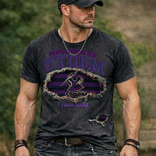 PREMIUM NRL X MS Black Vintage Washed T-shirt NDT NTN 040426