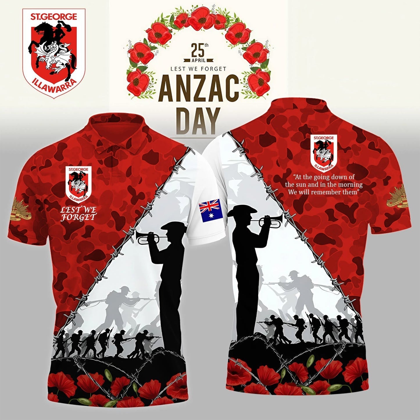 PREMIUM NRL X SGID ANZAC DAY POLO SHIRT LIMITED EDITION NDT NHM 130326