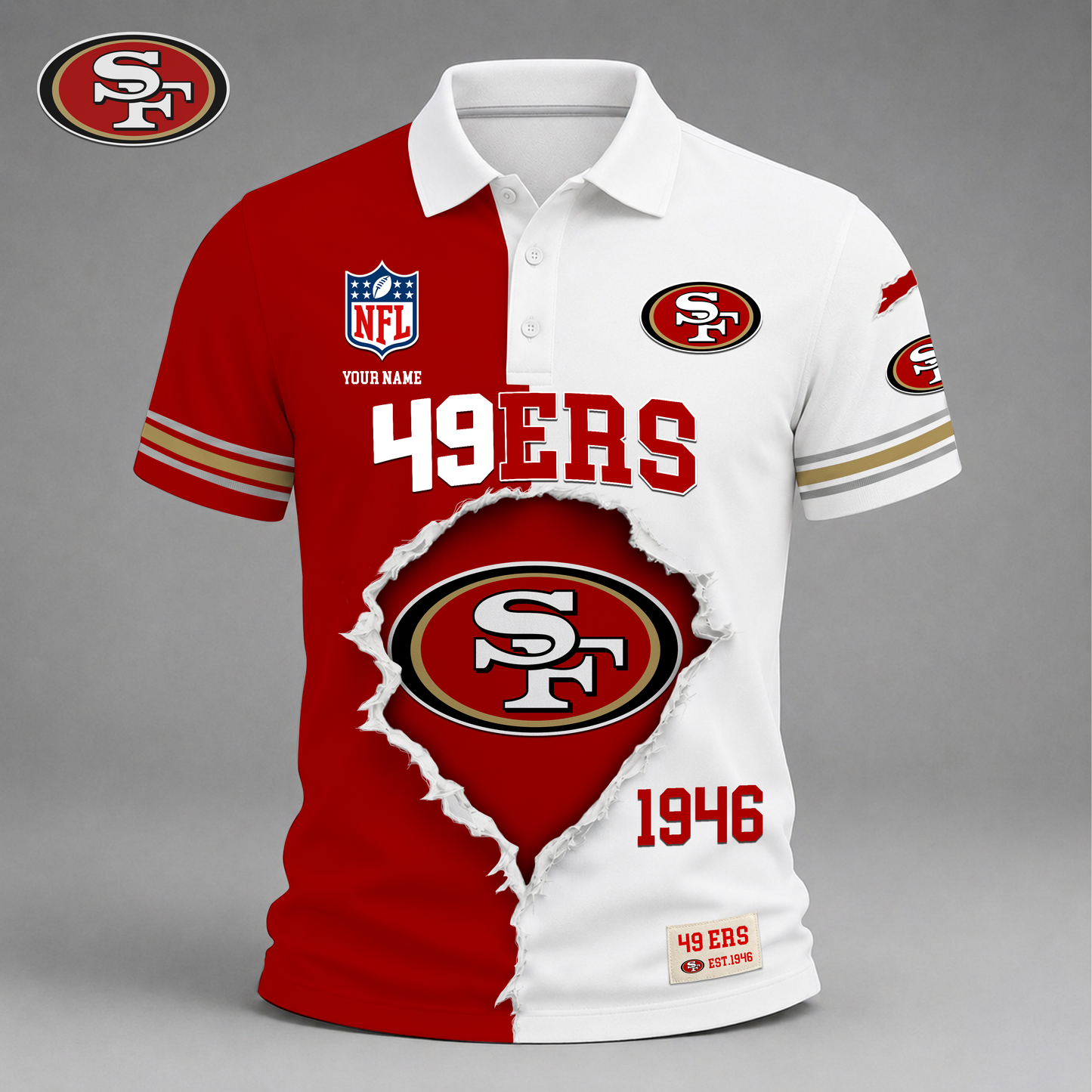 Premium NFL X SF Game Day Streetwear V-neck Shirt NDT VHM 040626