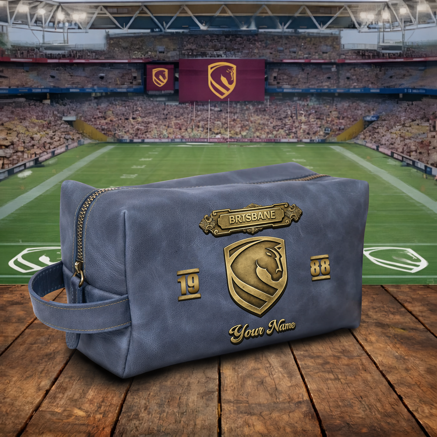 PREMIUM NRL X BB 3D EMBOSSED LEATHER TOILETRY BAG Limited Edition NDT VHM