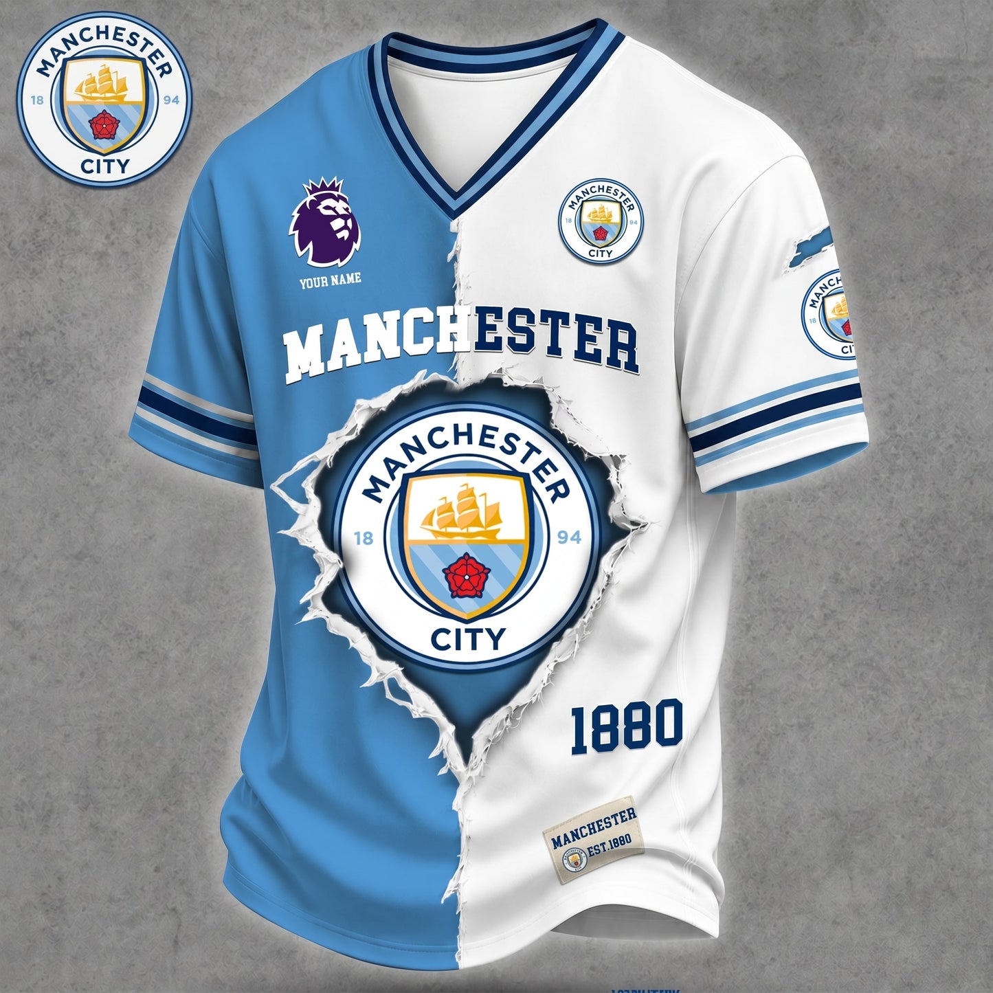 PREMIUM EPL X MCI LUXURY V-Neck T SHIRT NDT VHM 160626