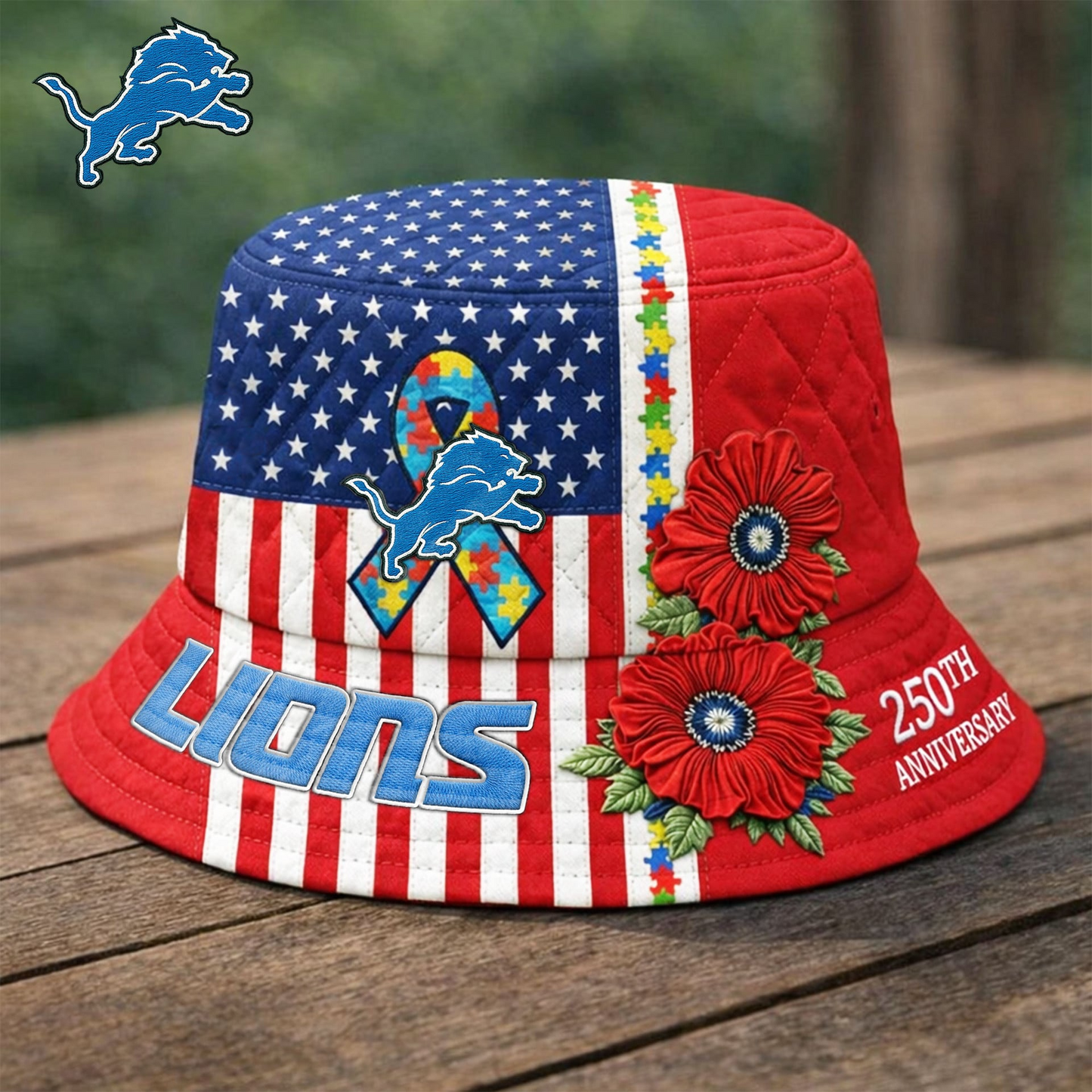 Premium NFL X DL Autism 250th Anniversary Bucket Hat NDT VHM
